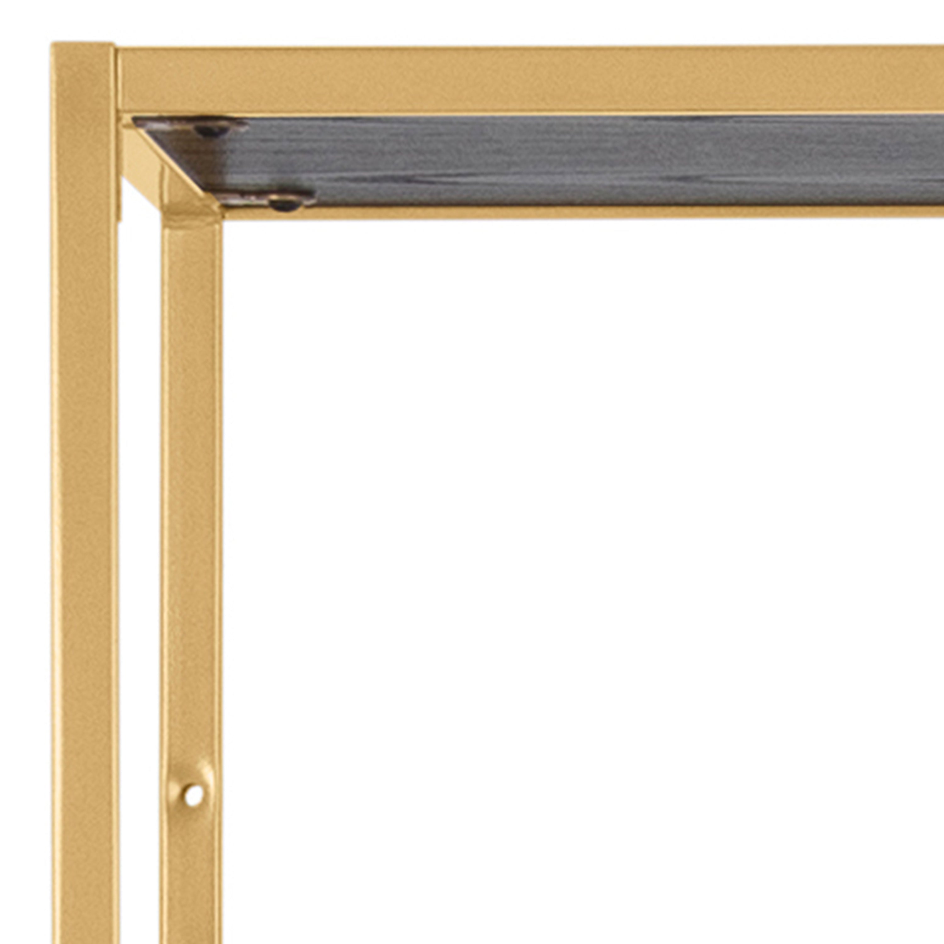 Seaford Tall Gold Metal Bookcase with 5 Black Shelves – FTG, view 5