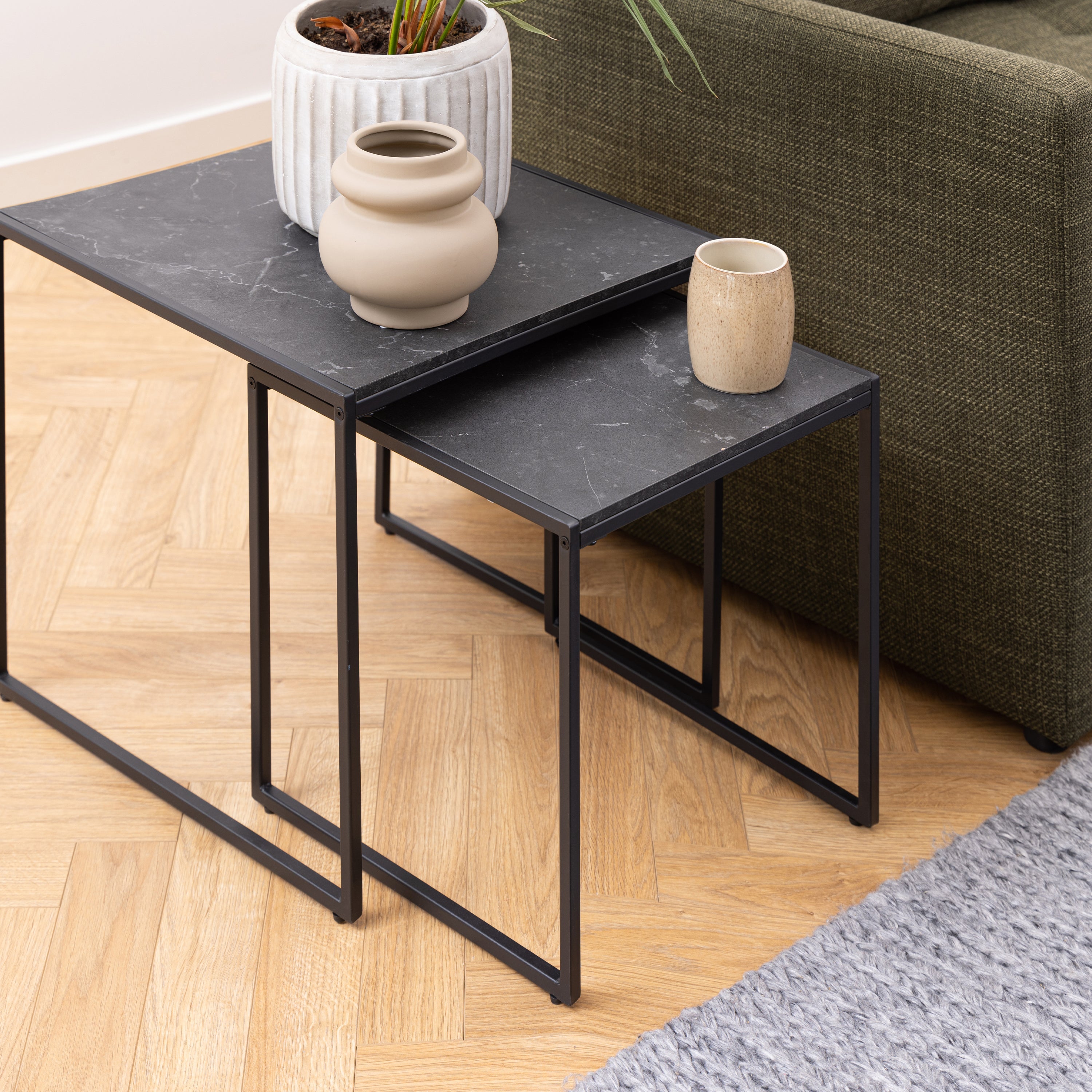 Infinity Nest of Tables in Black Matt Set of 2 – FTG, view 6