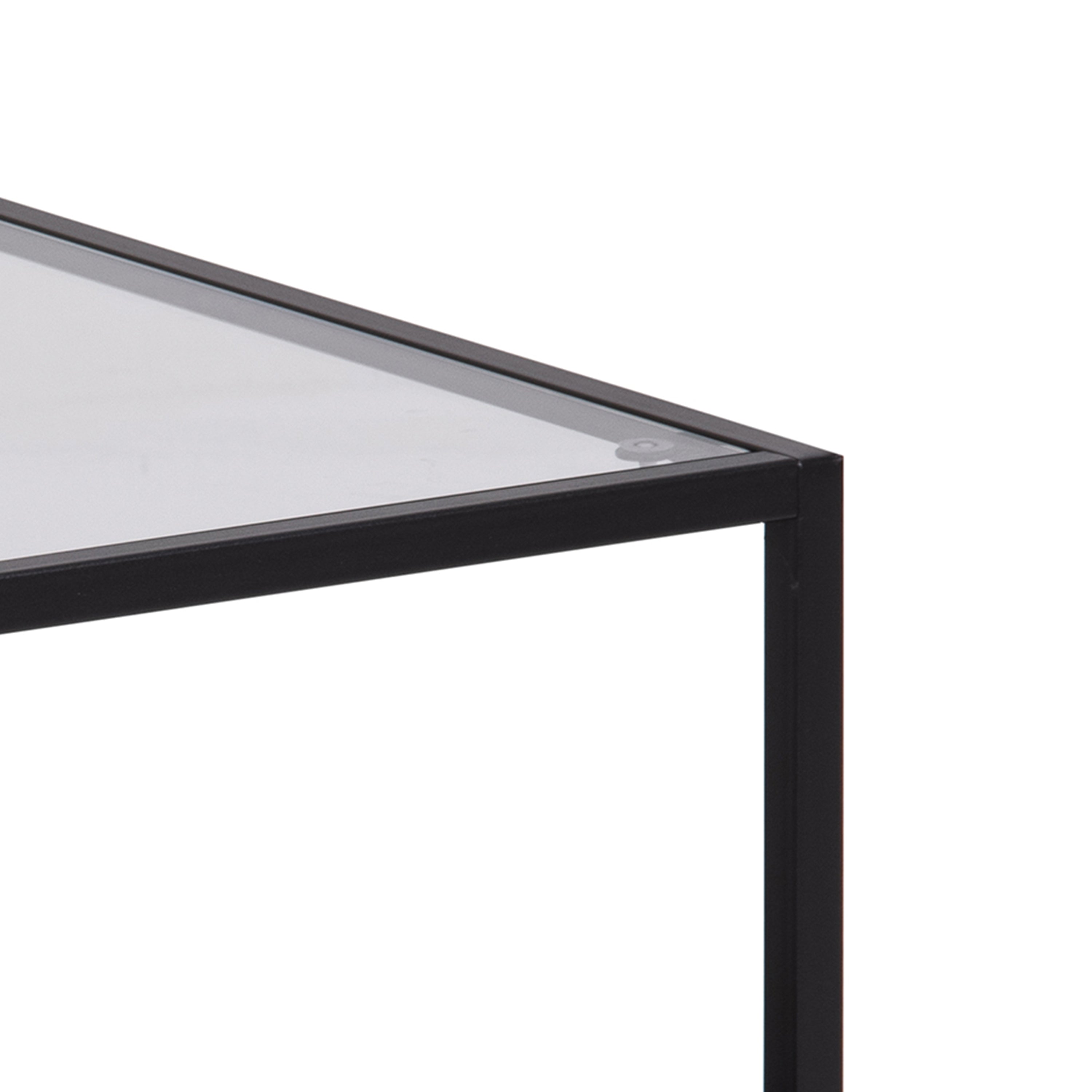 Seaford Black Metal Coffee Table Set with Glass Top – FTG, view 5