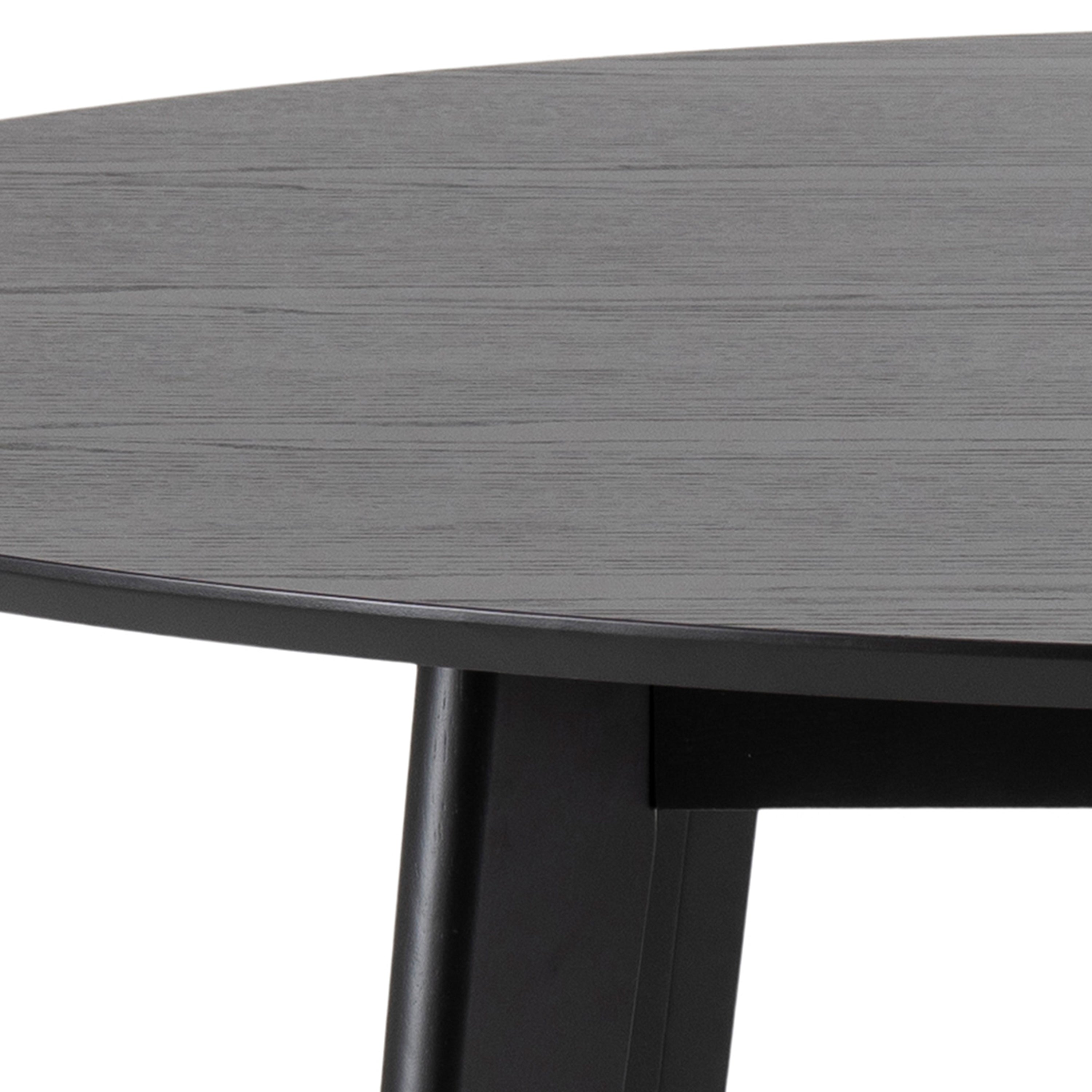 Roxby Round Dining Table in Black 140x76cm – FTG, view 10