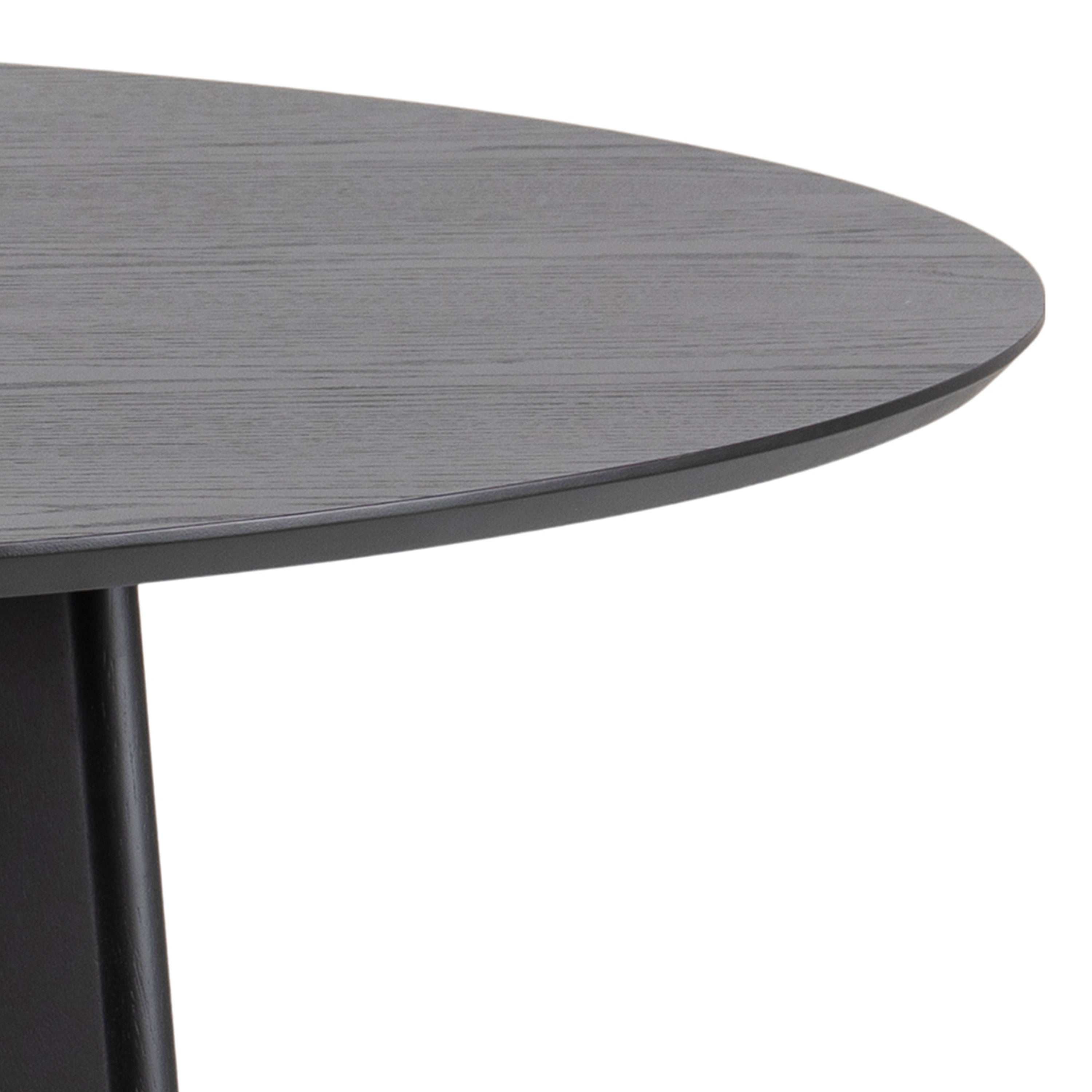 Roxby Round Dining Table in Black 140x76cm – FTG, view 8