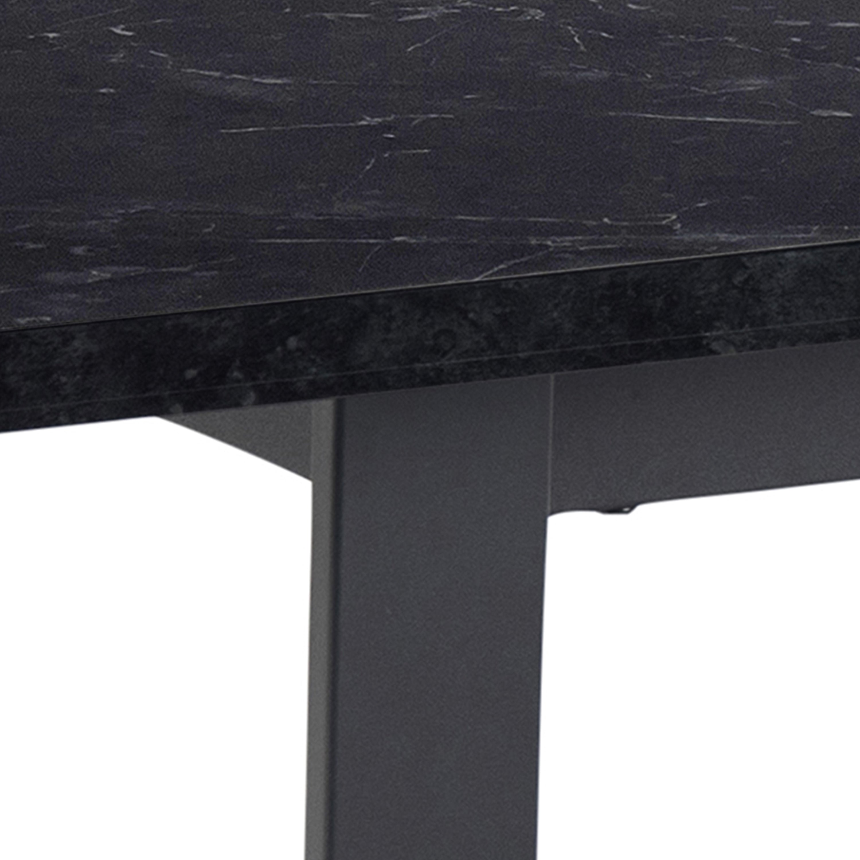 Amble Dining Table with Black Marble Melamine Top & Black Legs – FTG, view 10