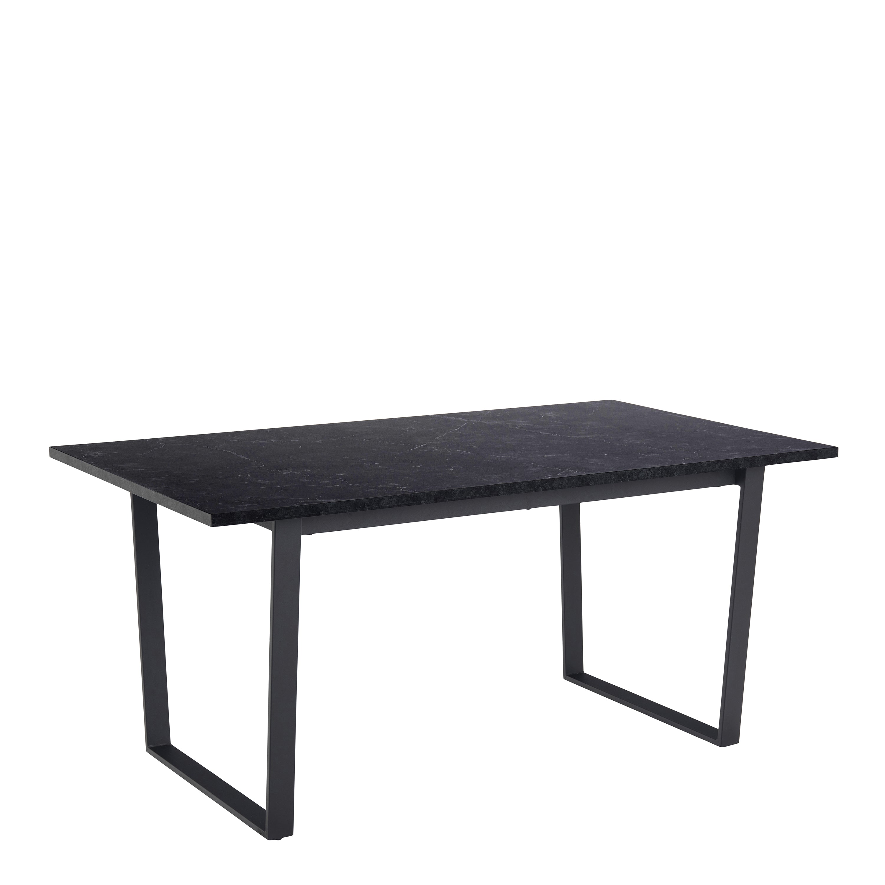 Amble Dining Table with Black Marble Melamine Top & Black Legs – FTG