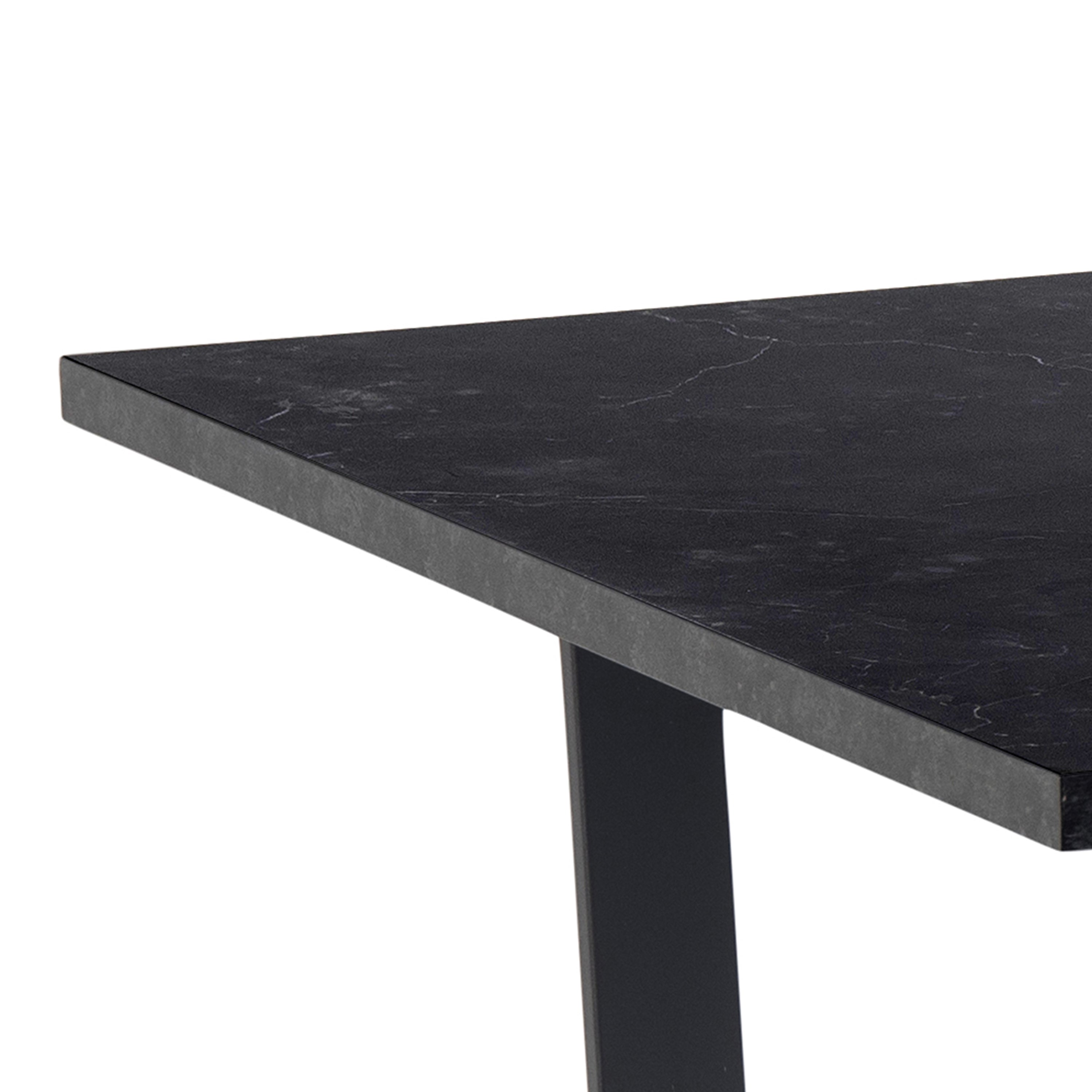 Amble Dining Table with Black Marble Melamine Top & Black Legs – FTG, view 7