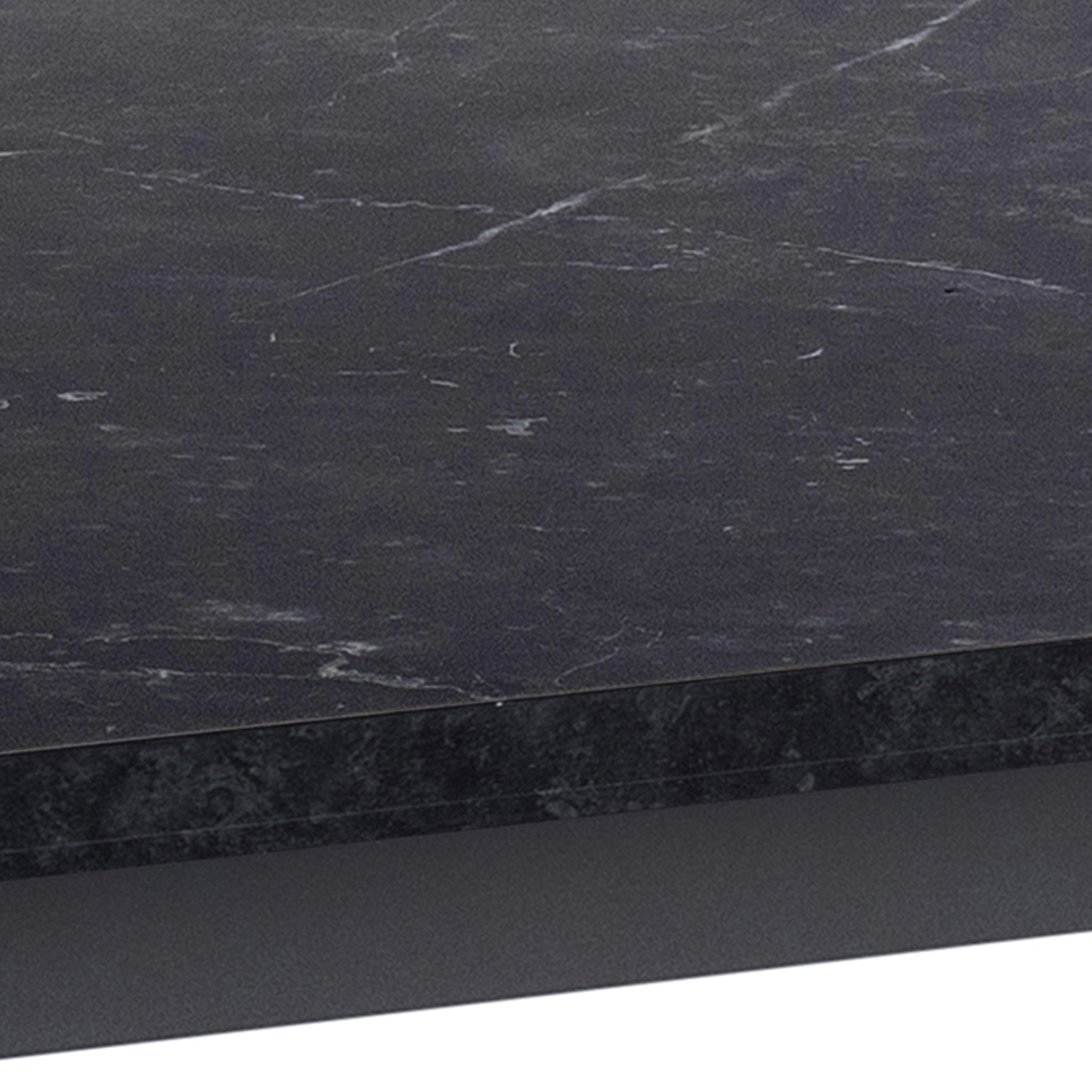 Amble Dining Table with Black Marble Melamine Top & Black Legs – FTG, view 8