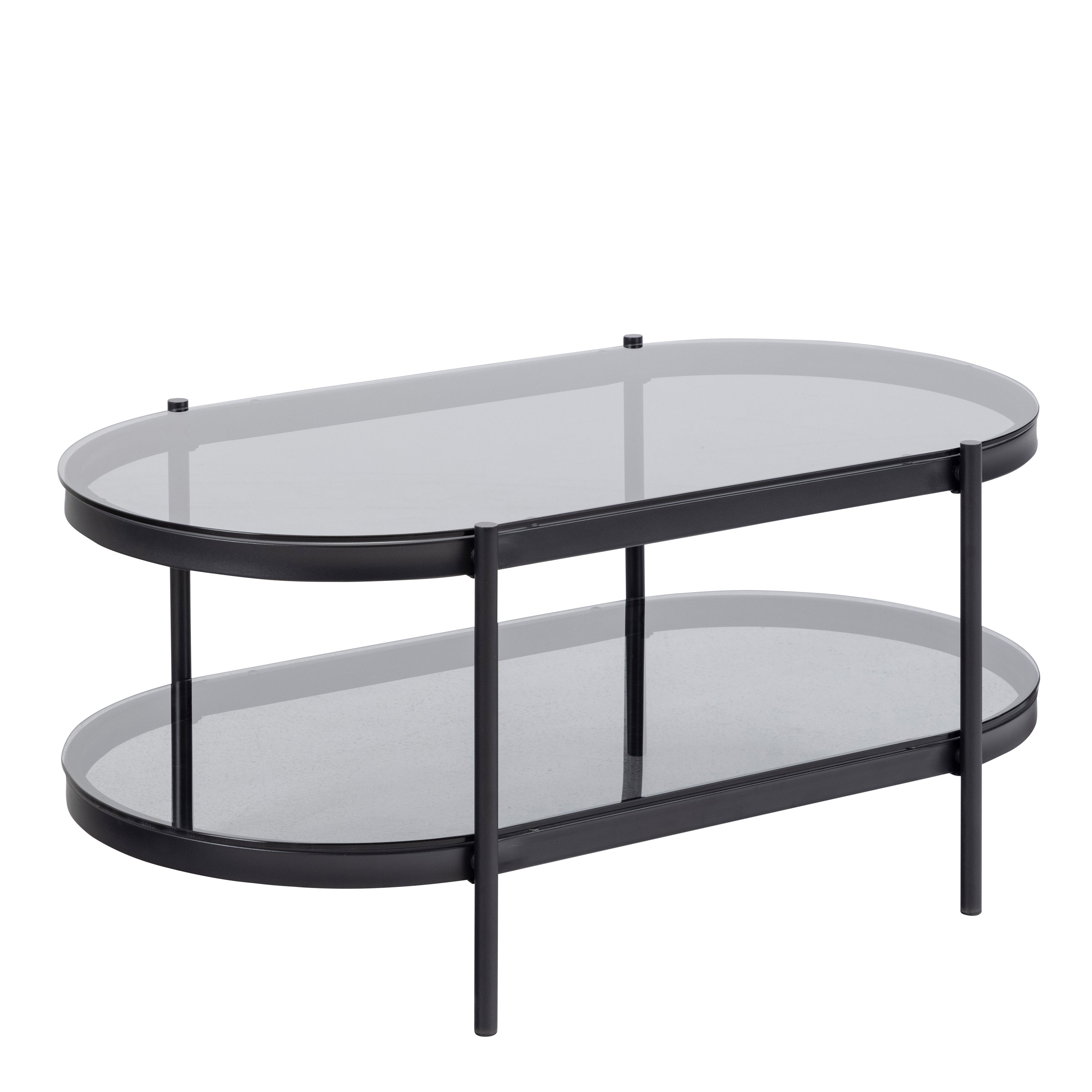 Bayonne Oval Coffee Table with Smoked Glass Top – FTG