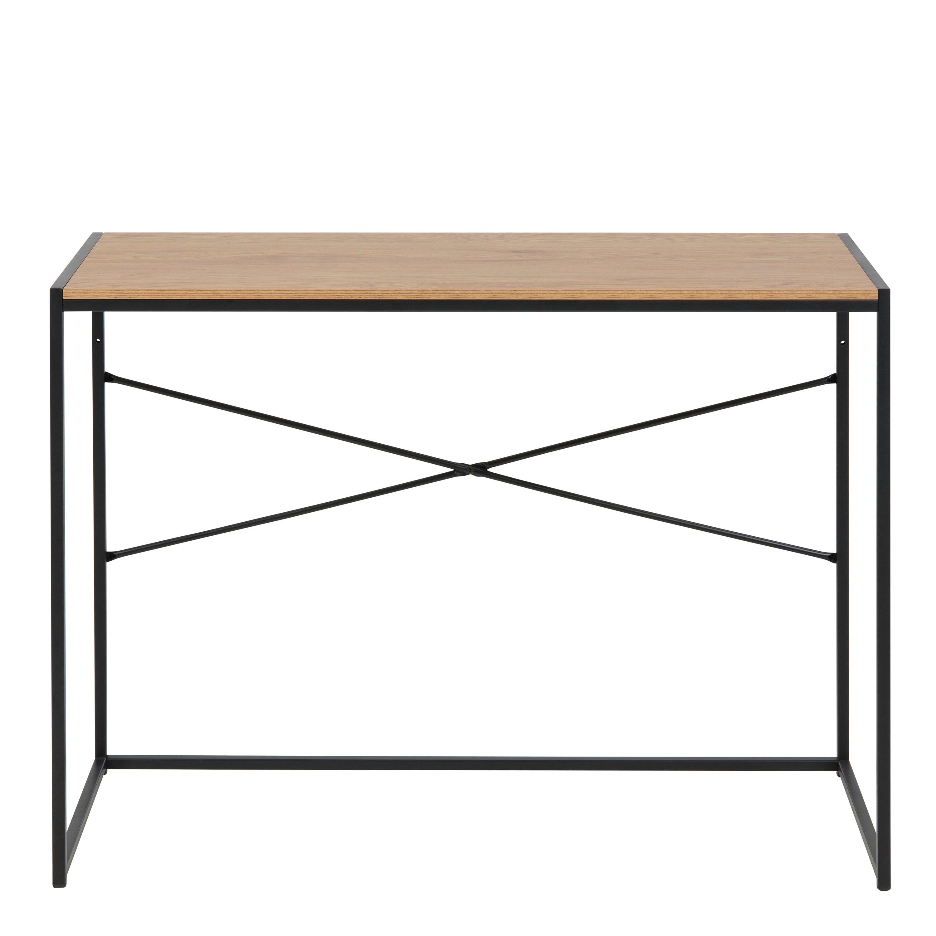 Seaford Office Desk in Black & Oak – FTG, view 2