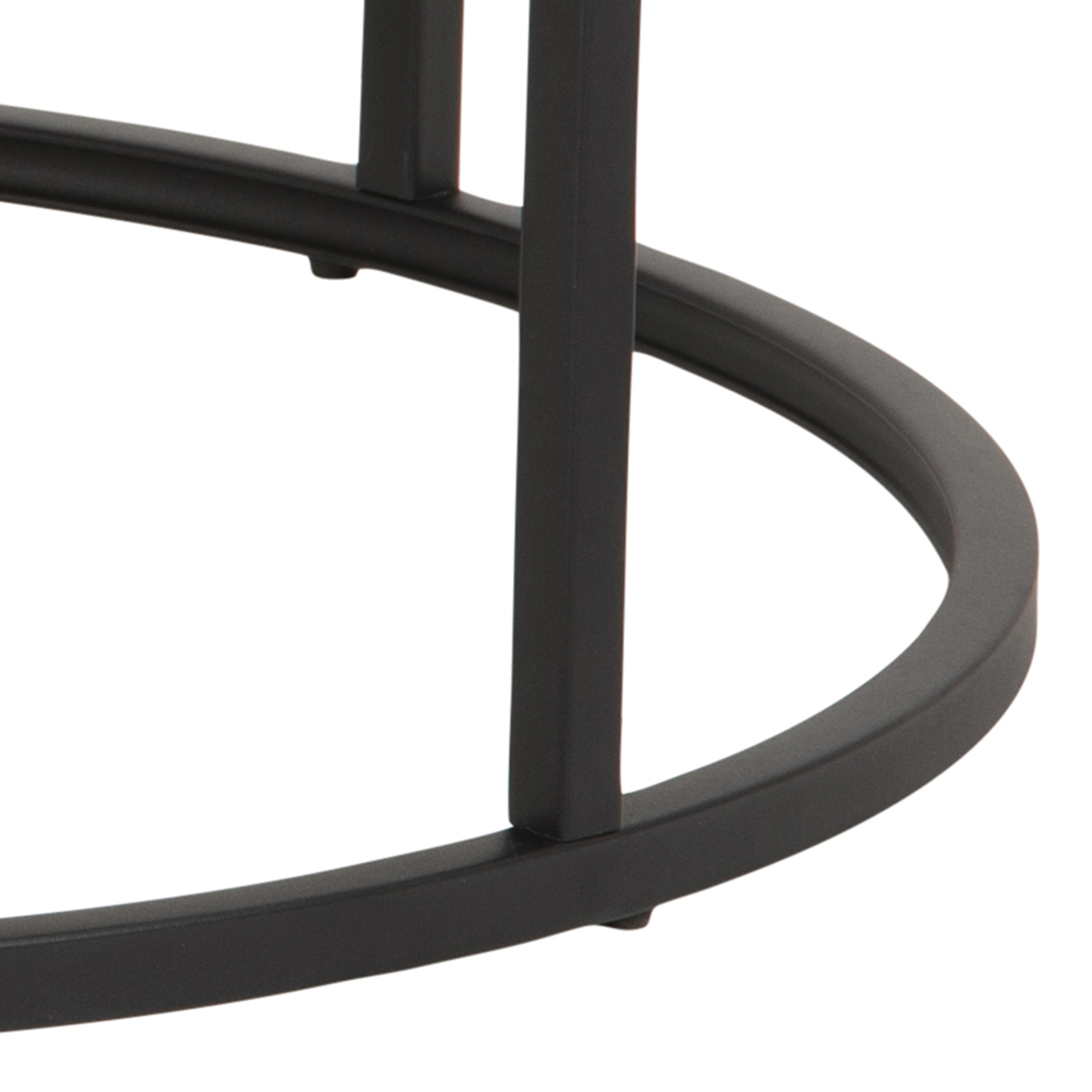 Spiro Round Coffee Table Set with Oak Top & Black Legs – FTG, view 8