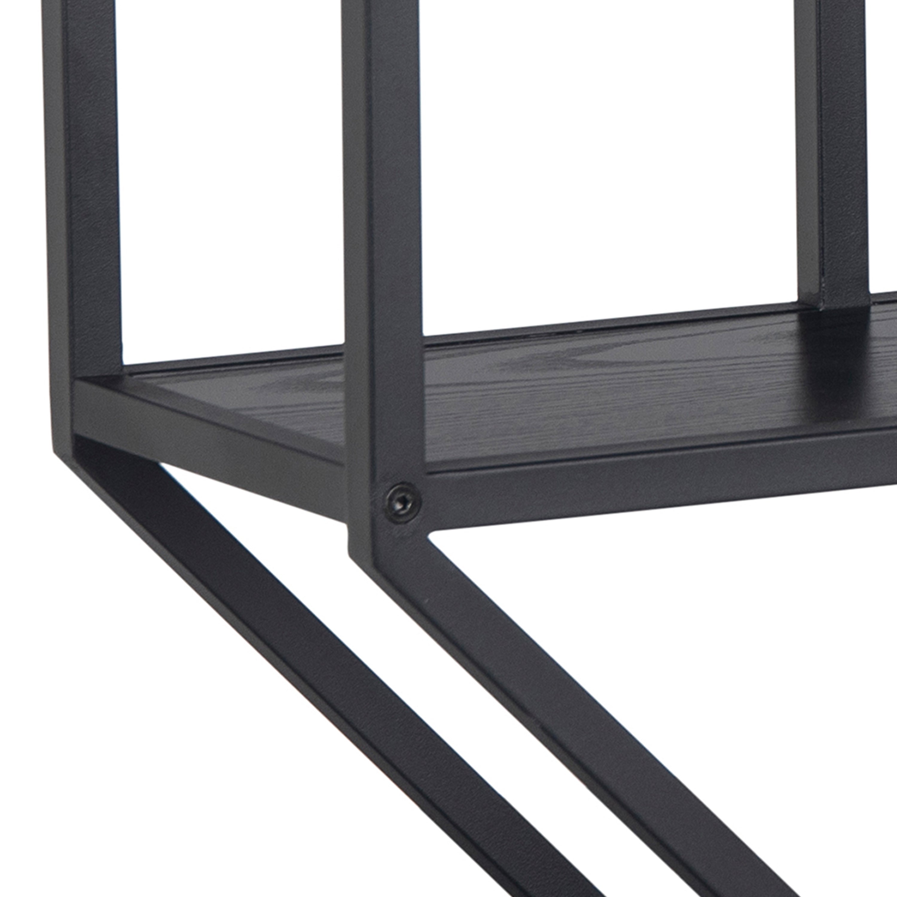 Seaford Octagonal Metal Wall Shelf in Black – FTG, view 8