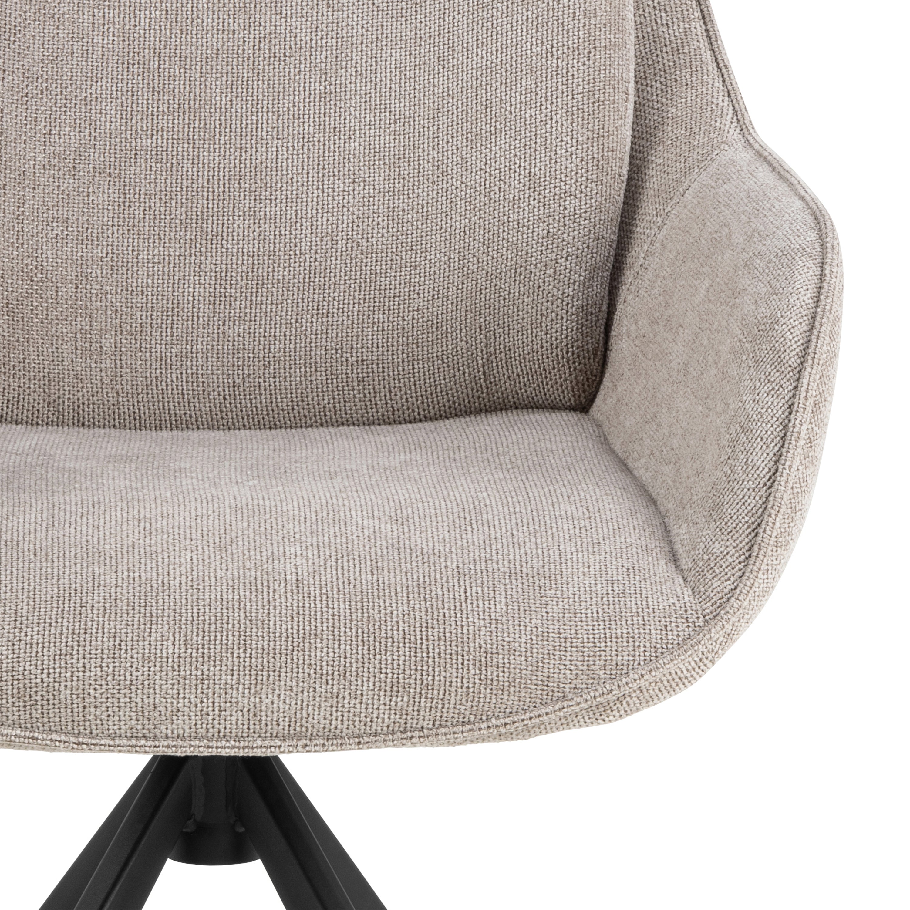 Angus Dining Table in Black 200x74cm Included 4 Carrie Swivel Dining Chairs in Sand – FTG, view 12