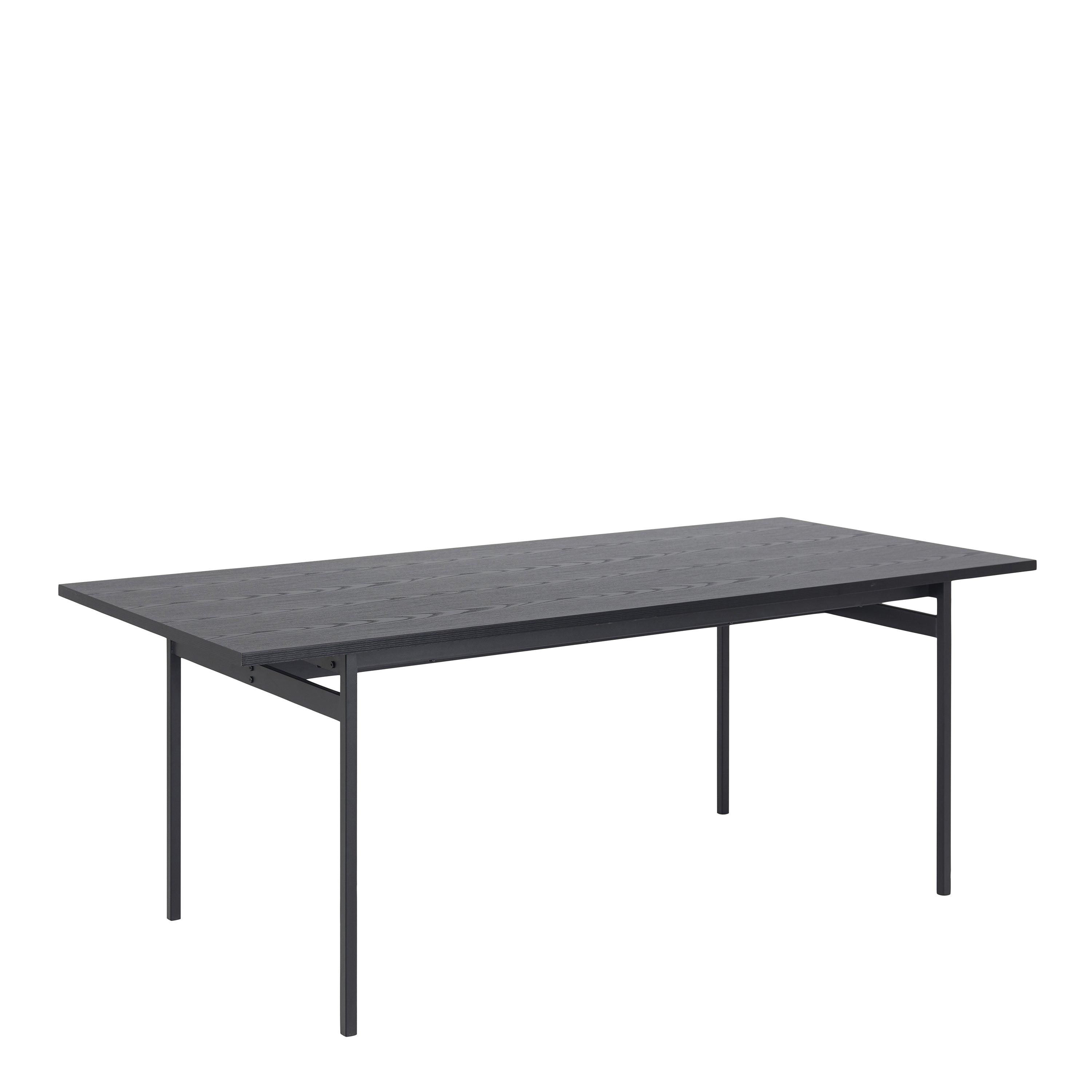 Angus Dining Table in Black 200x74cm Included 4 Carrie Swivel Dining Chairs in Sand – FTG, view 2