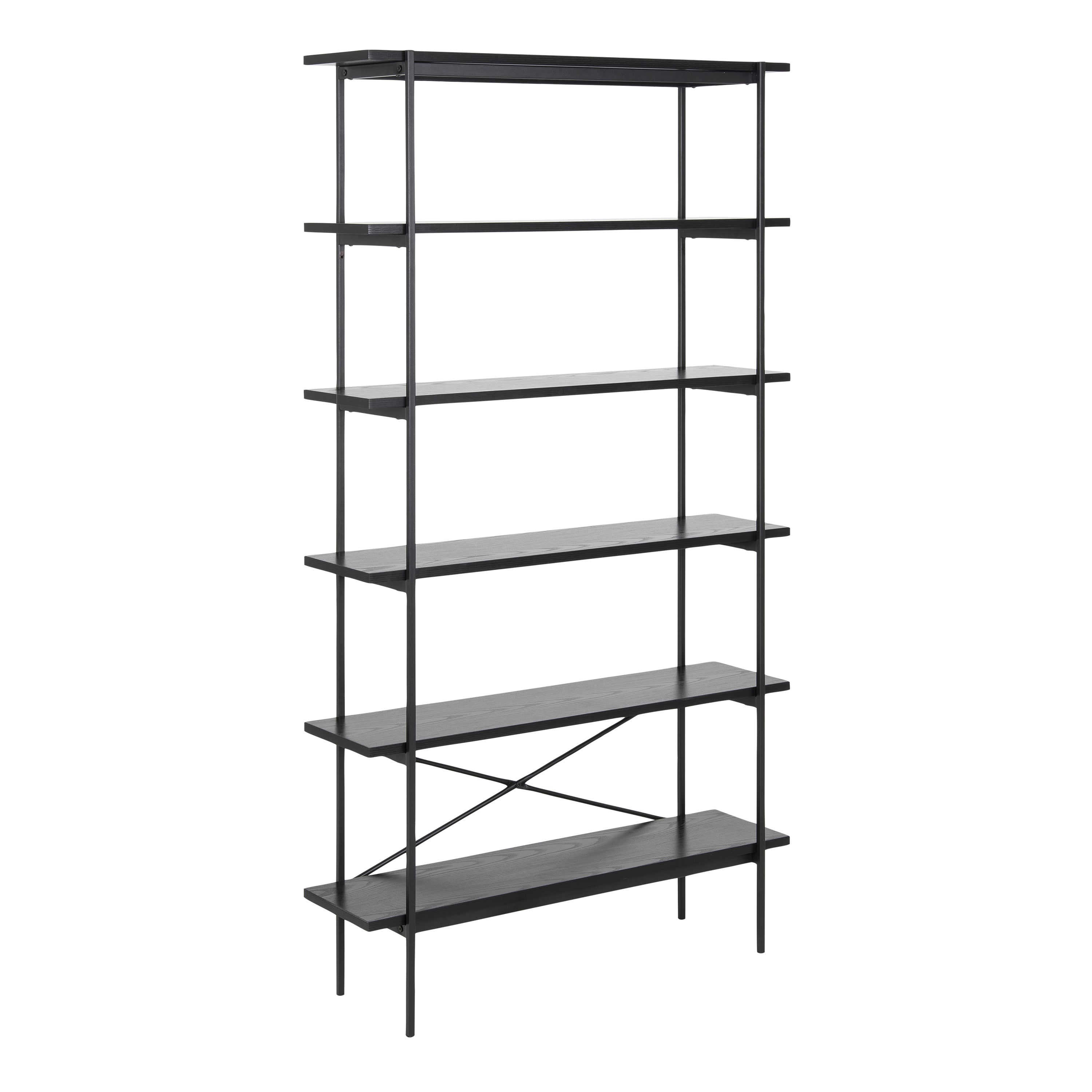 Angus Bookcase with 5 Shelves in Black – FTG