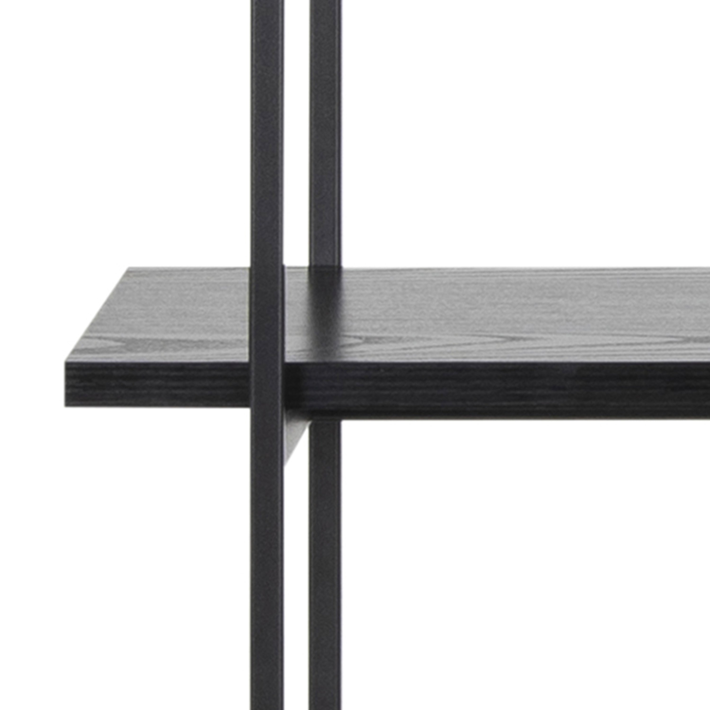 Angus Bookcase with 5 Shelves in Black – FTG, view 9
