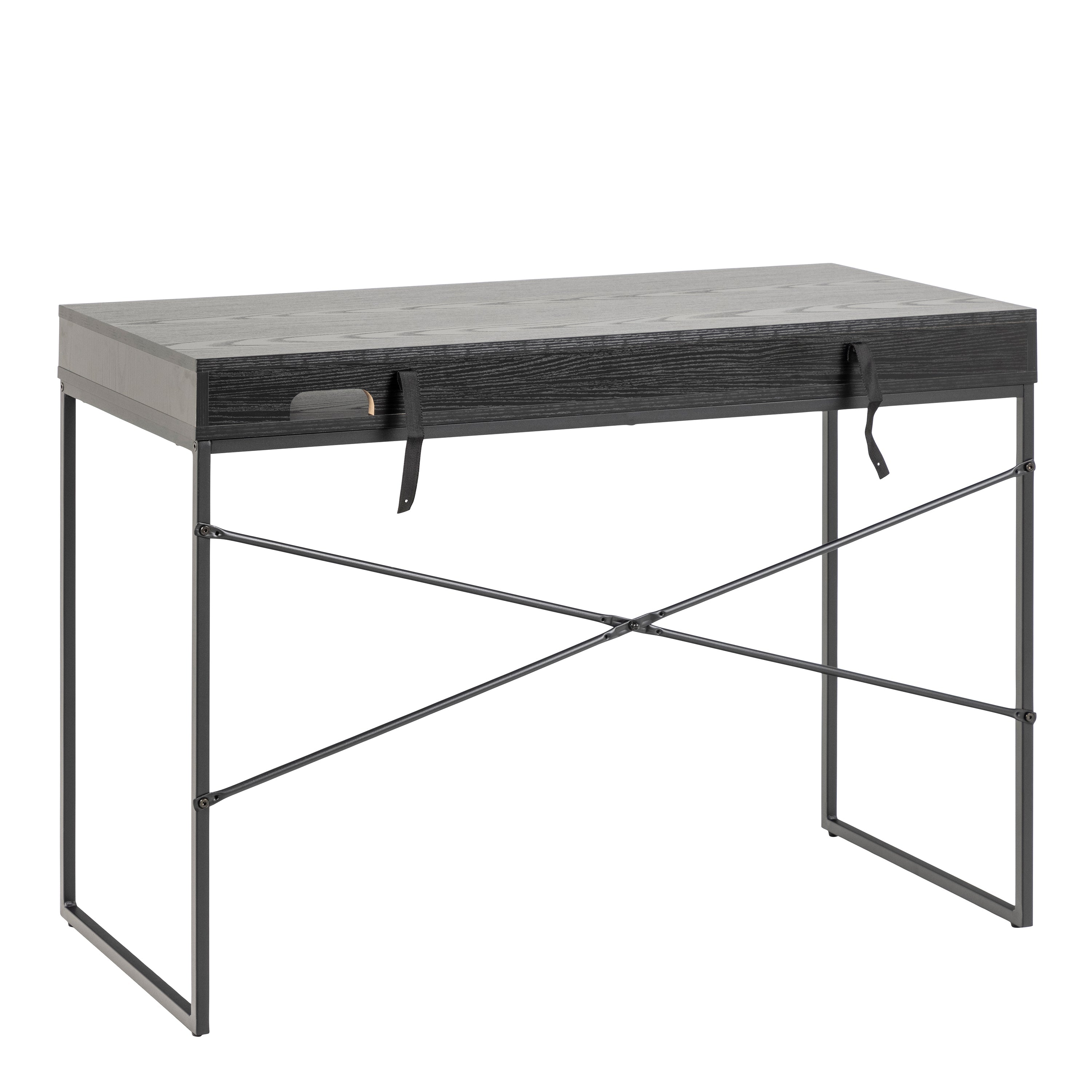 Seaford 1 Drawer Office Desk in Ash Black – FTG, view 3