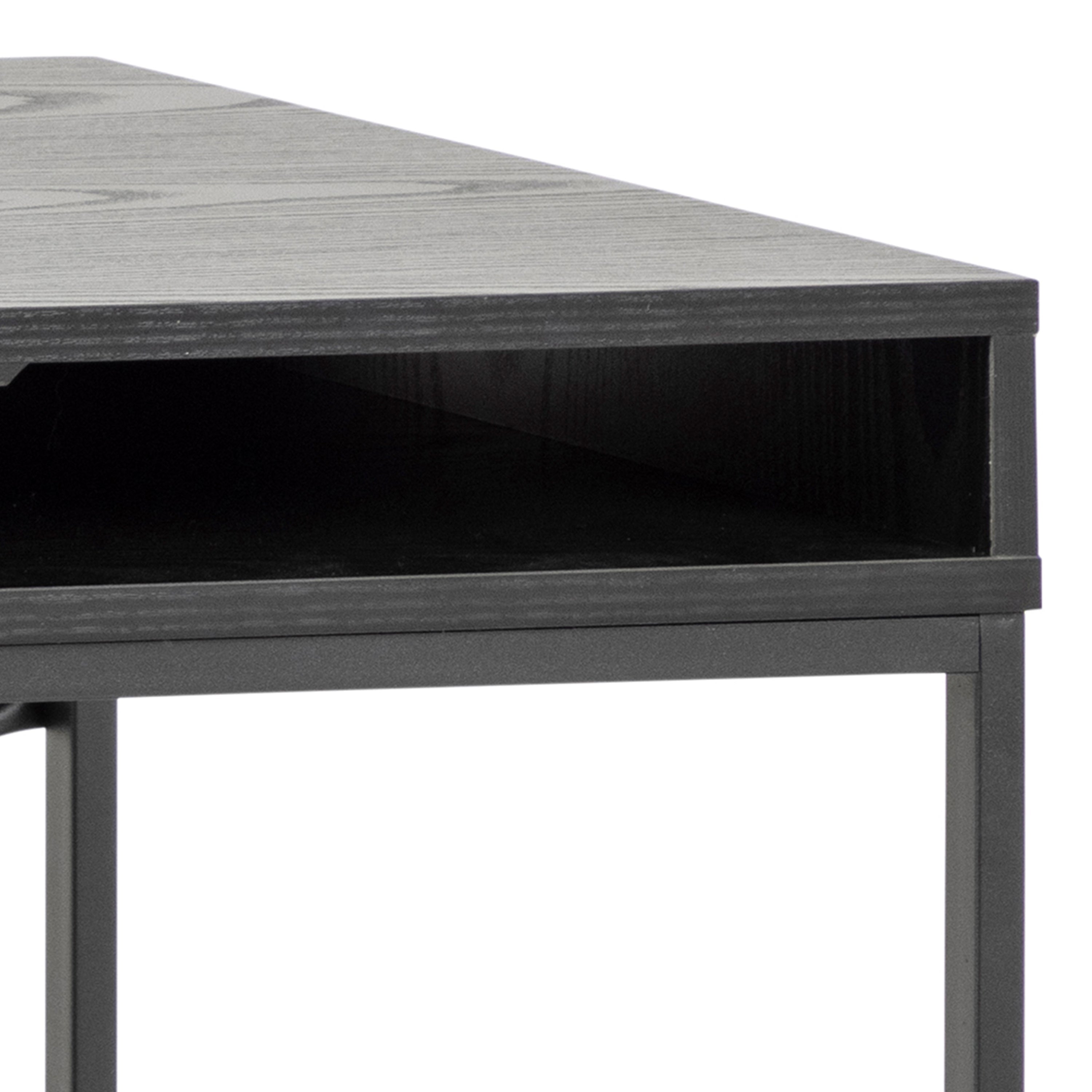 Seaford 1 Drawer Office Desk in Ash Black – FTG, view 7