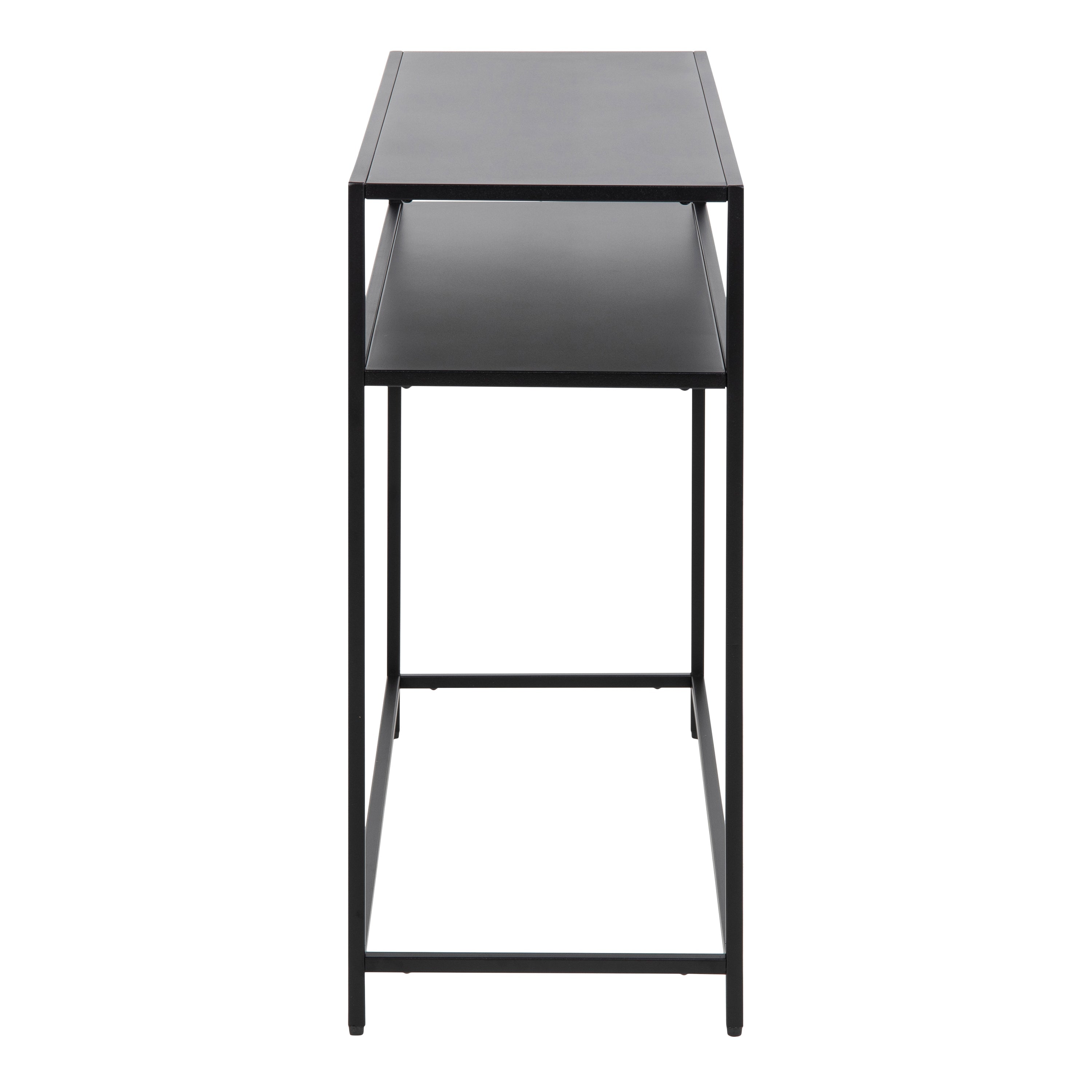 Newcastle Console Table with Open Shelf in Matt Black – FTG, view 3