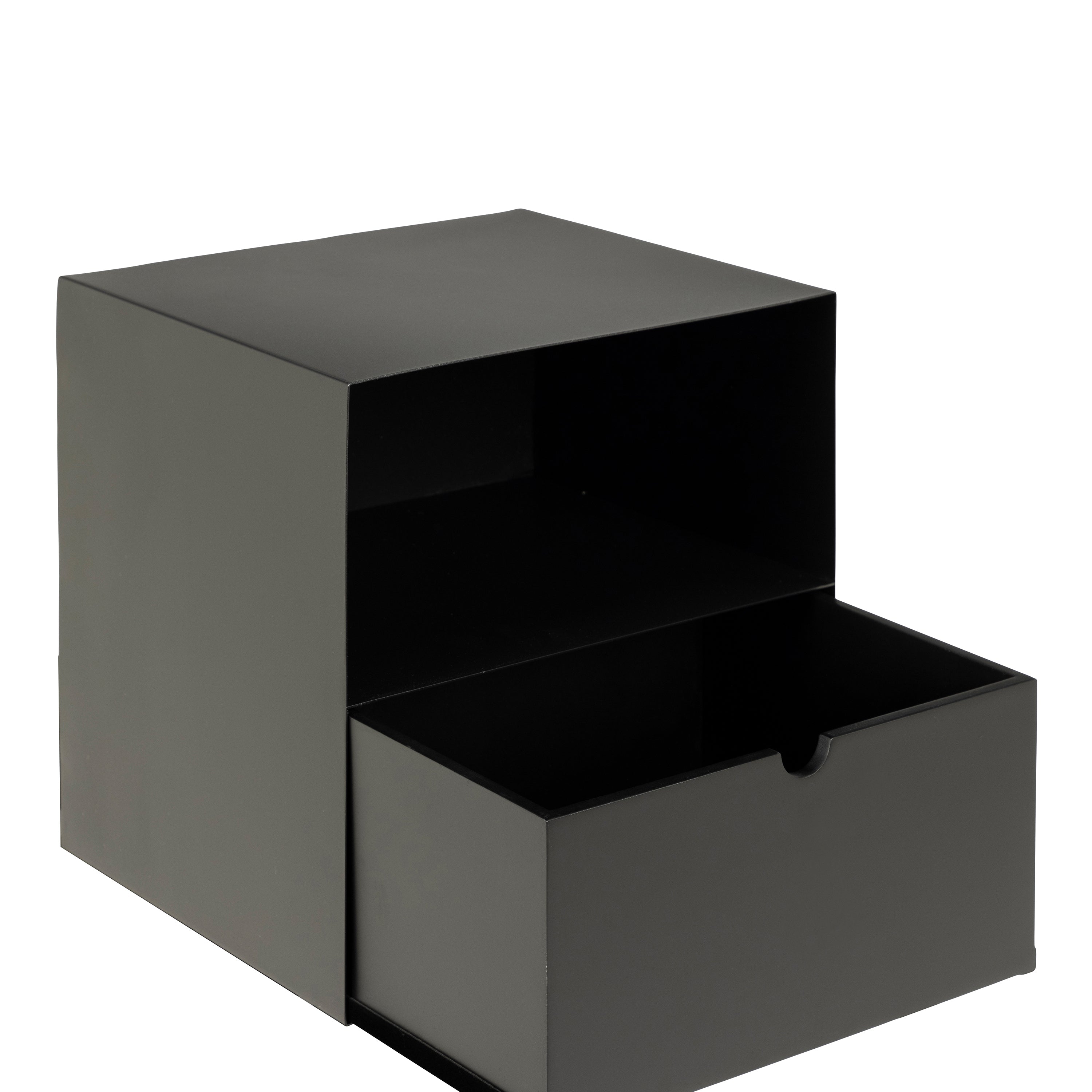 Joliet 1 Drawer Wallmounted Bedside Table in Matt Black – FTG, view 3