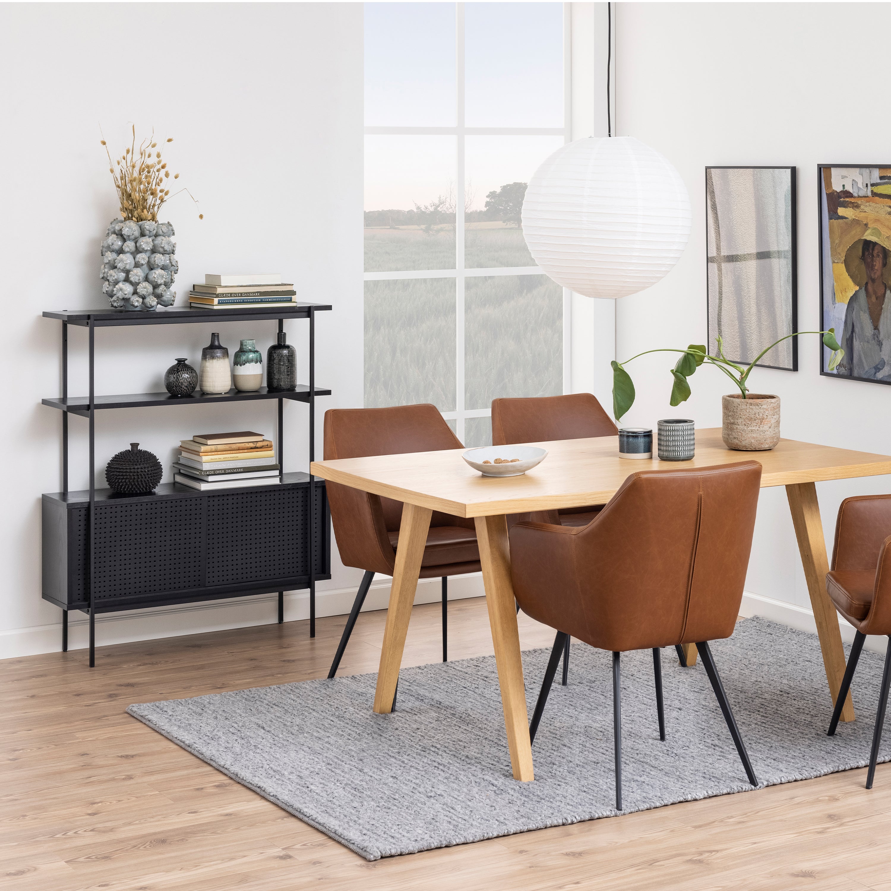 Angus Small Bookcase with 2 Sliding Doors in Black – FTG, view 7