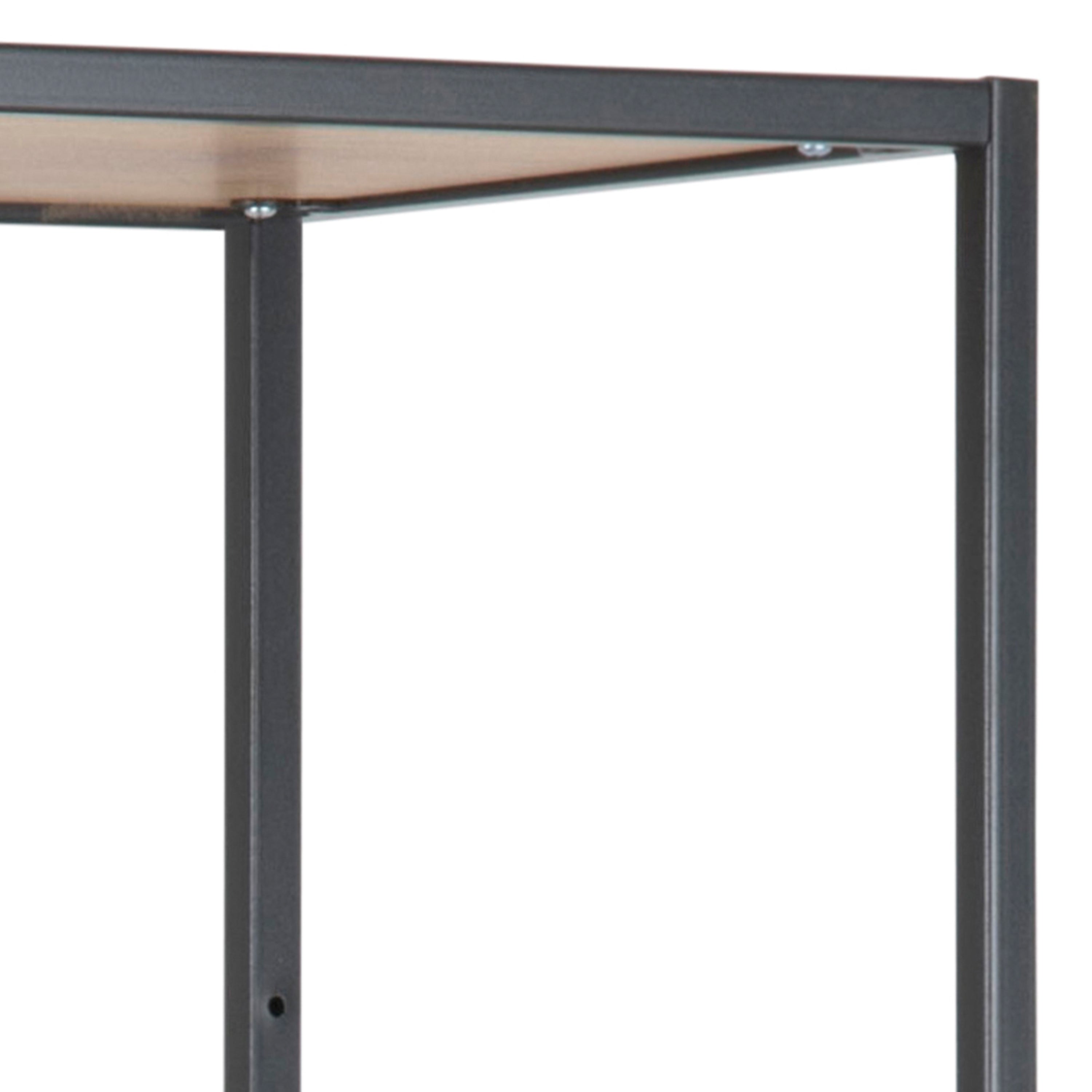 Seaford Tall Black Metal Bookcase with 5 Shelves in Oak – FTG, view 5