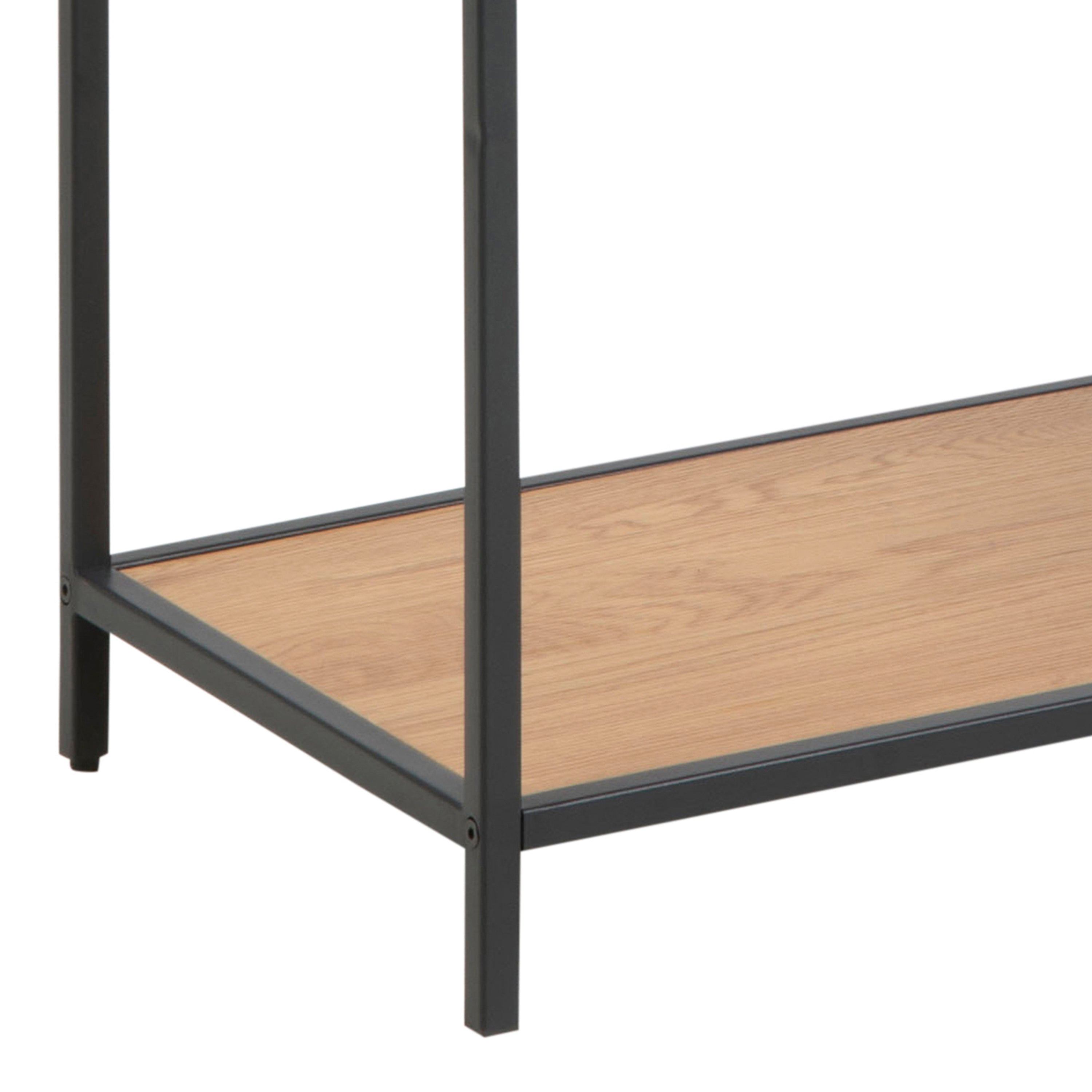 Seaford Tall Black Metal Bookcase with 5 Shelves in Oak – FTG, view 6