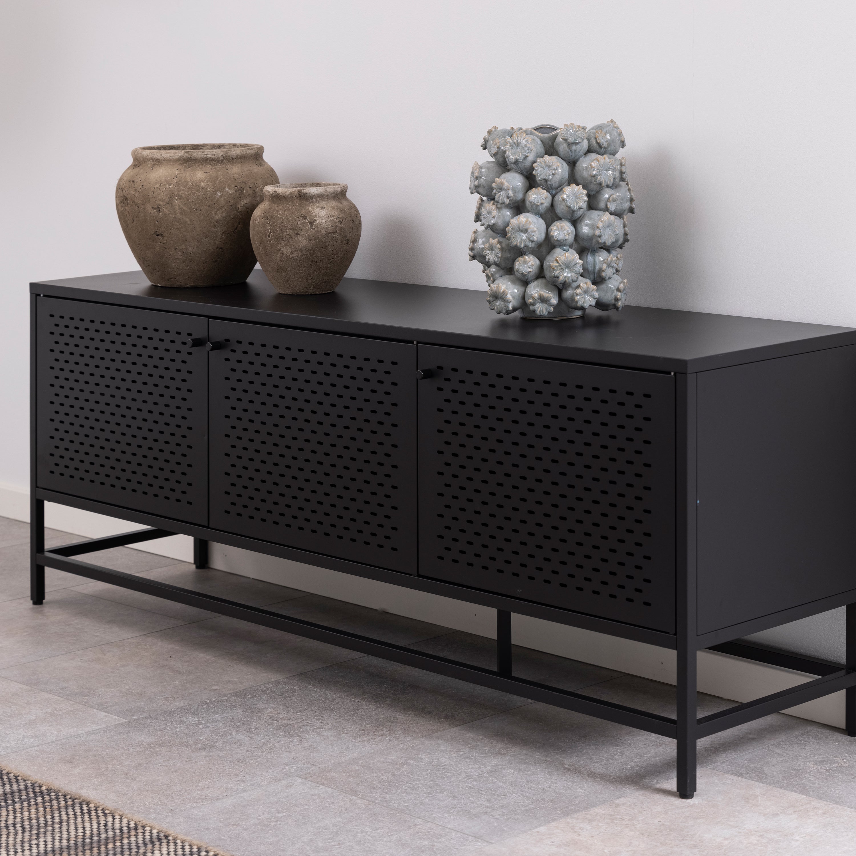 Newcastle 3 Door Sideboard in Matt Black – FTG, view 7