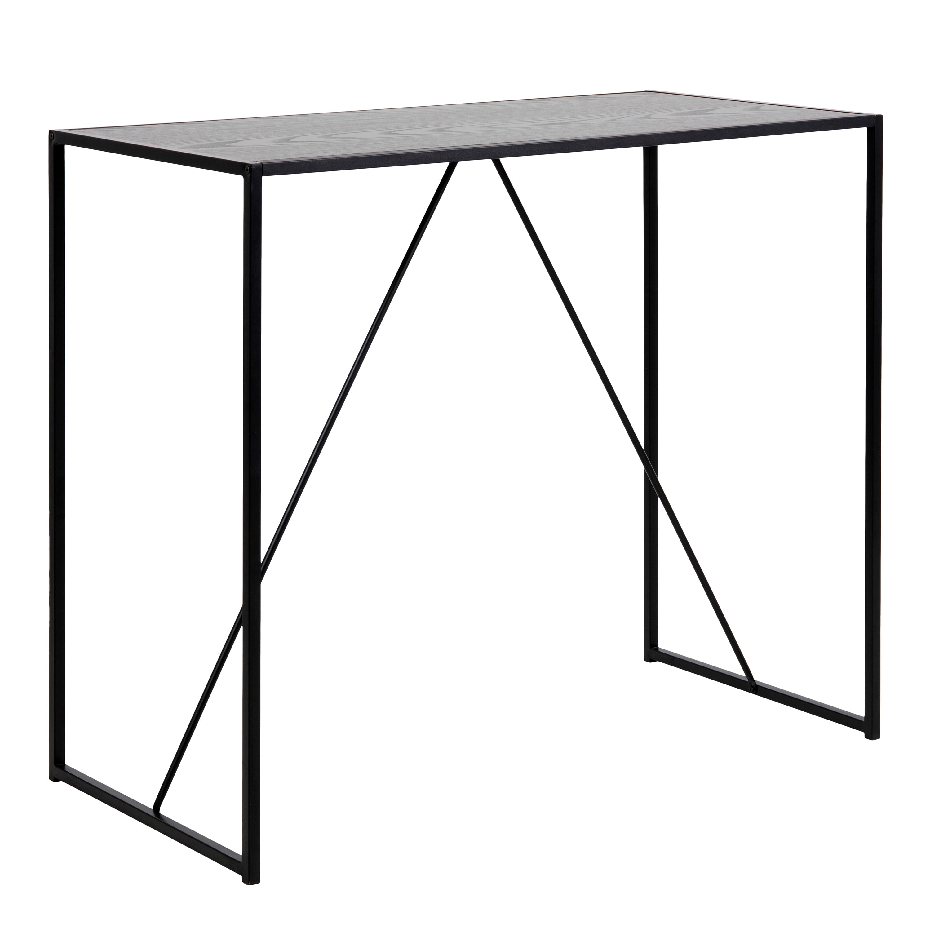 Seaford Black Metal Bar Table with Black Ash Top – FTG