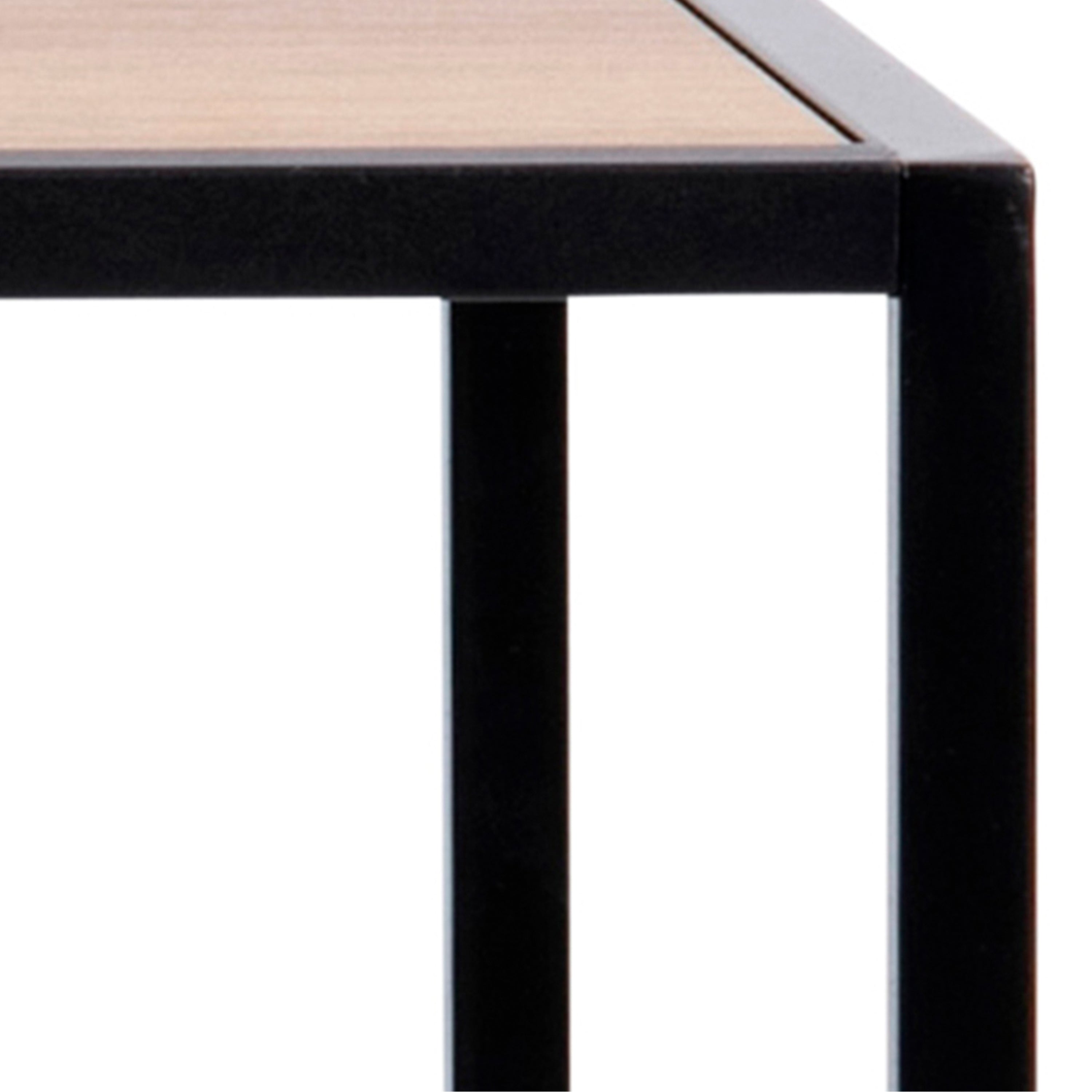 Seaford Black Metal Bar Table with Oak Top – FTG, view 6