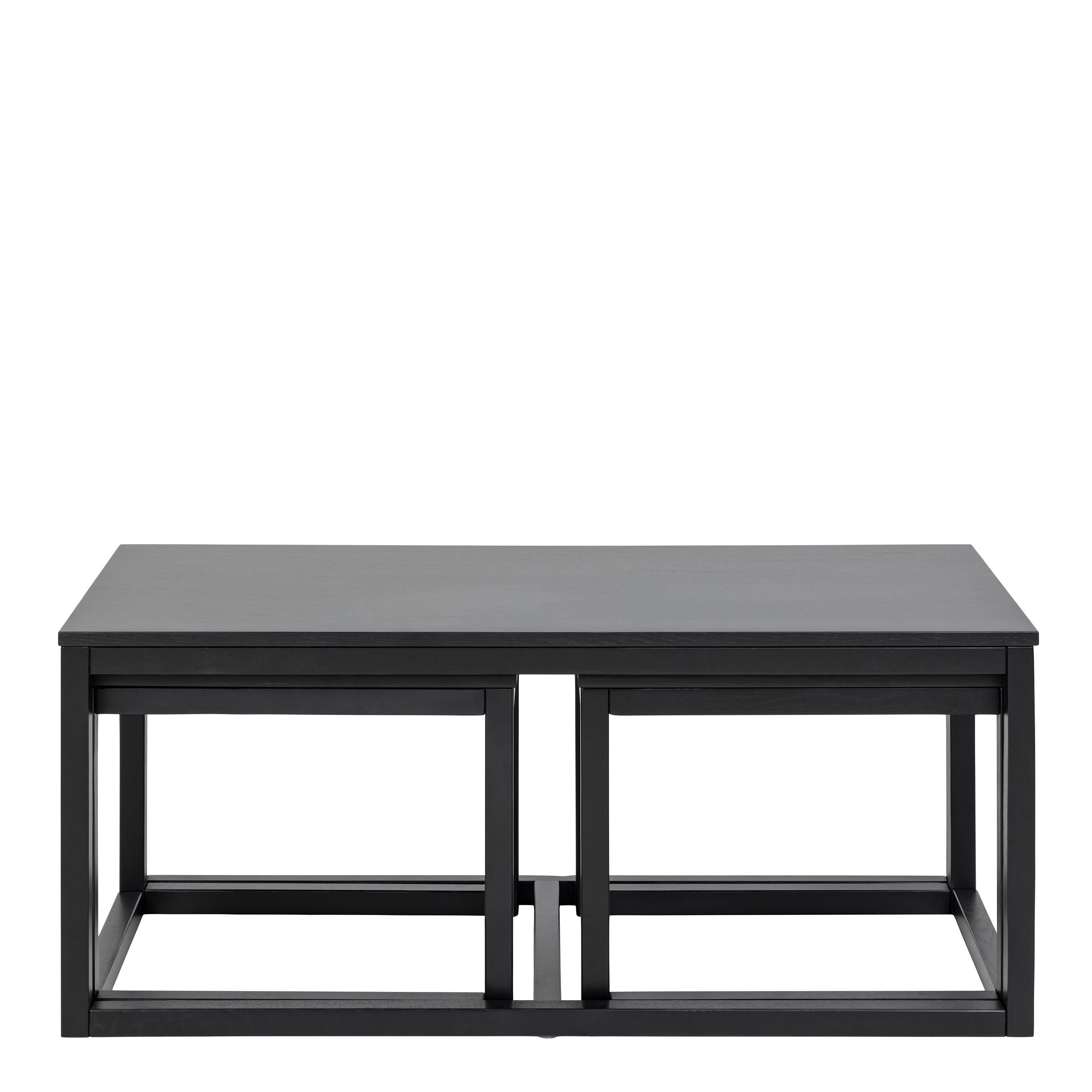 Cornus Square Coffee Table Set in Matt Black Set of 3 – FTG, view 2