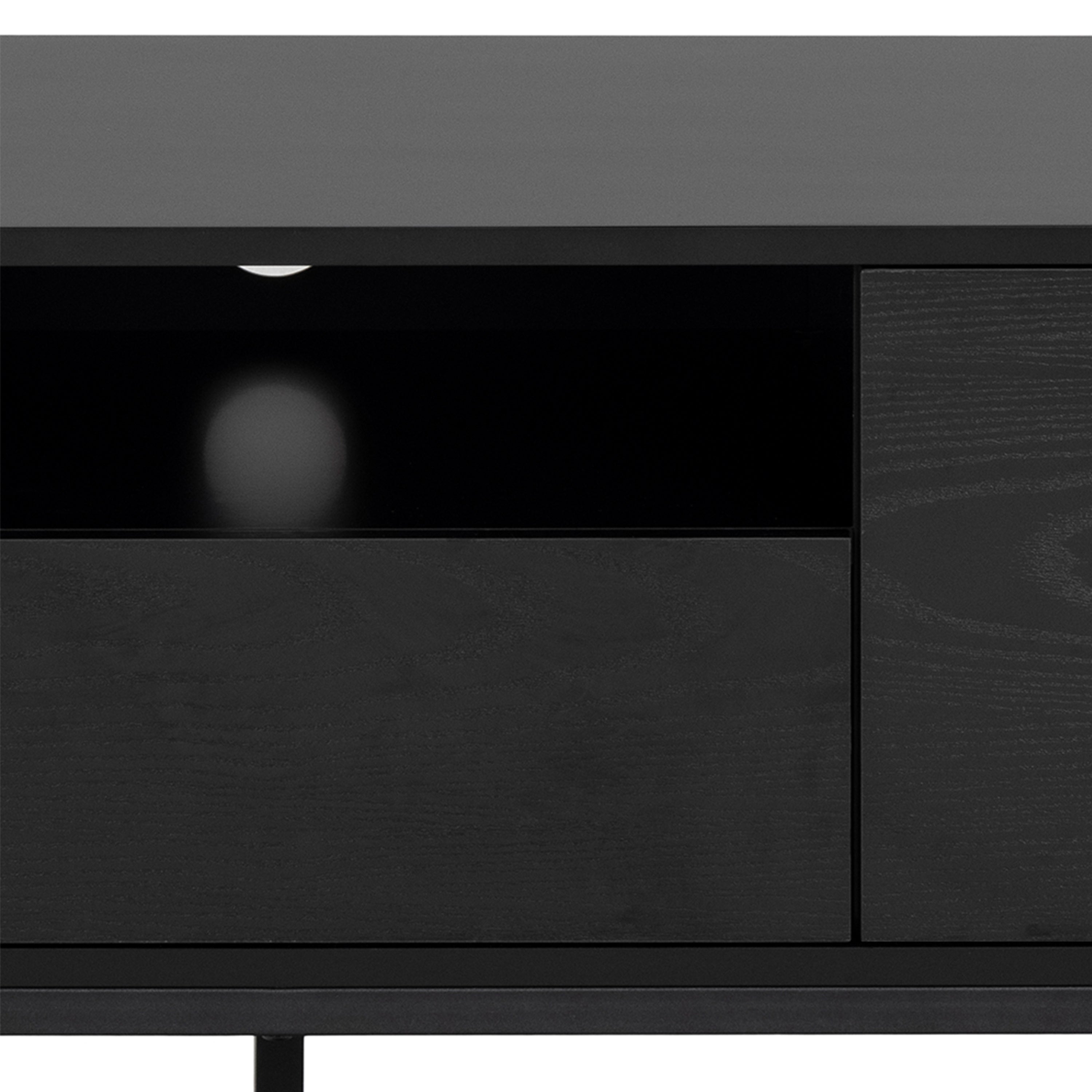 Seaford 2 Door 1 Drawer TV Unit in Ash Black – FTG, view 7