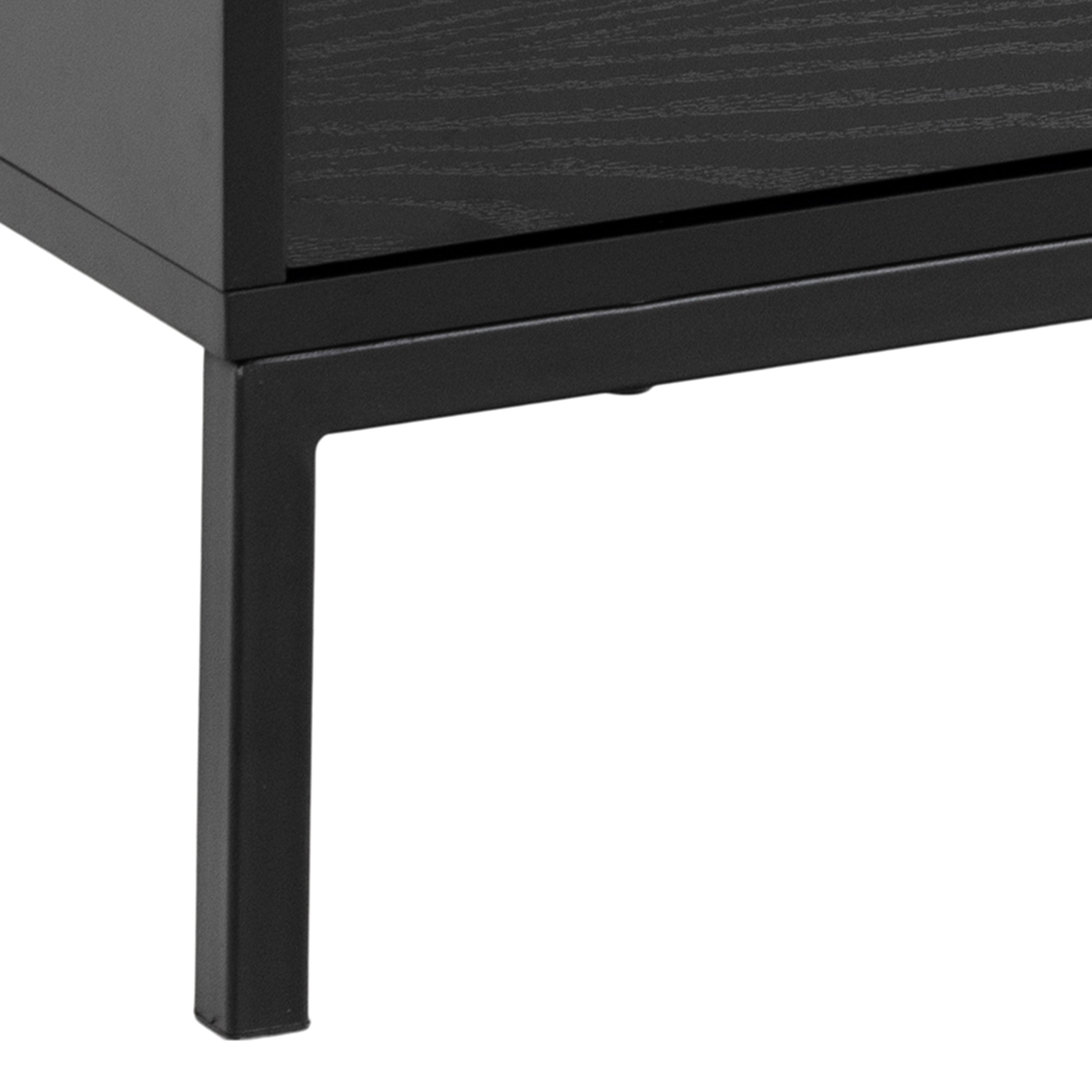 Seaford 2 Door 1 Drawer TV Unit in Ash Black – FTG, view 8