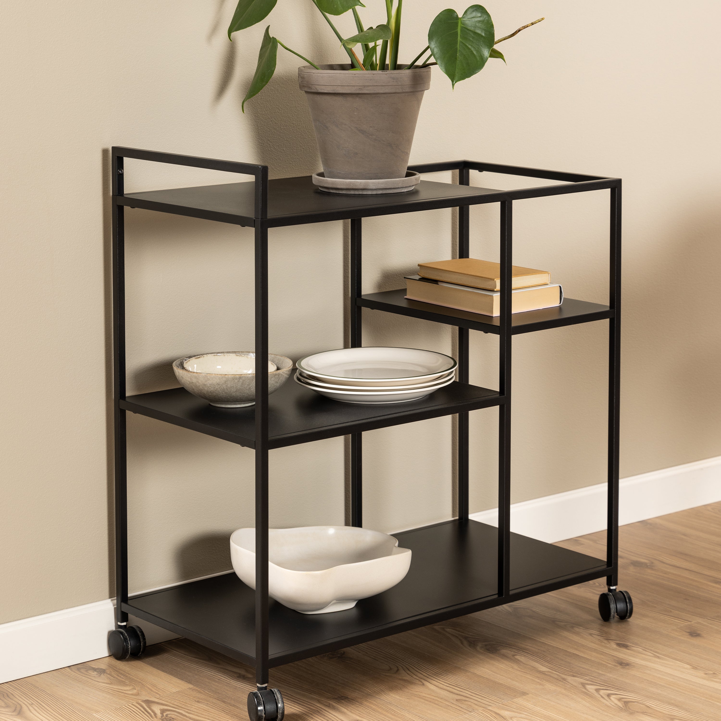 Newcastle Serving Trolley in Matt Black – FTG, view 6