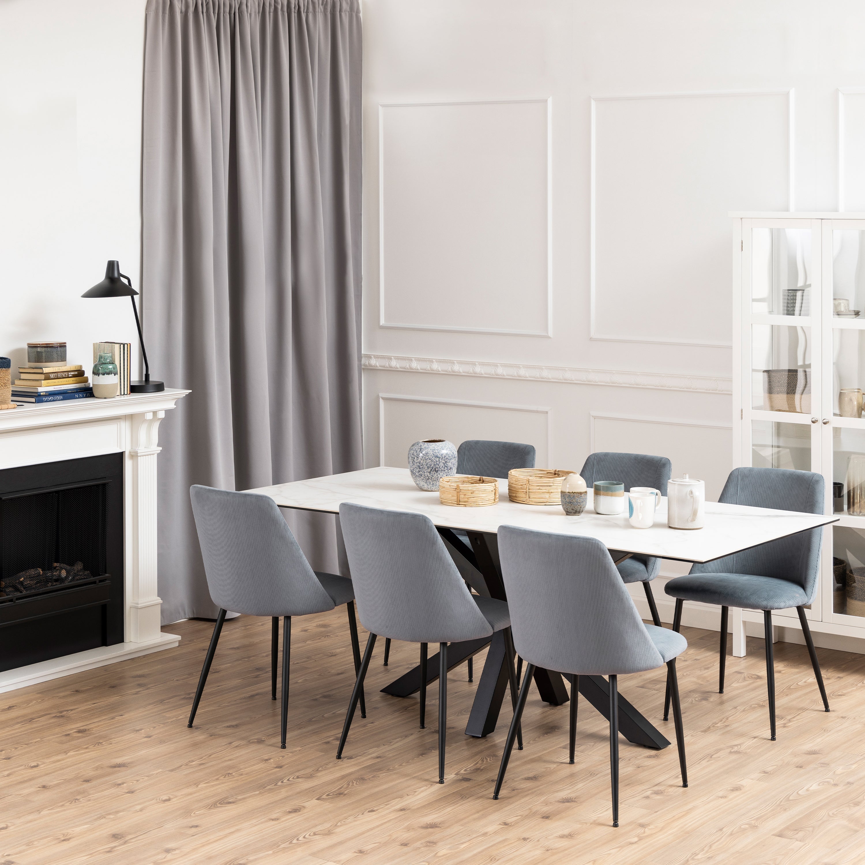 Ines Dining Chair in Grey Set of 4 – FTG, view 4