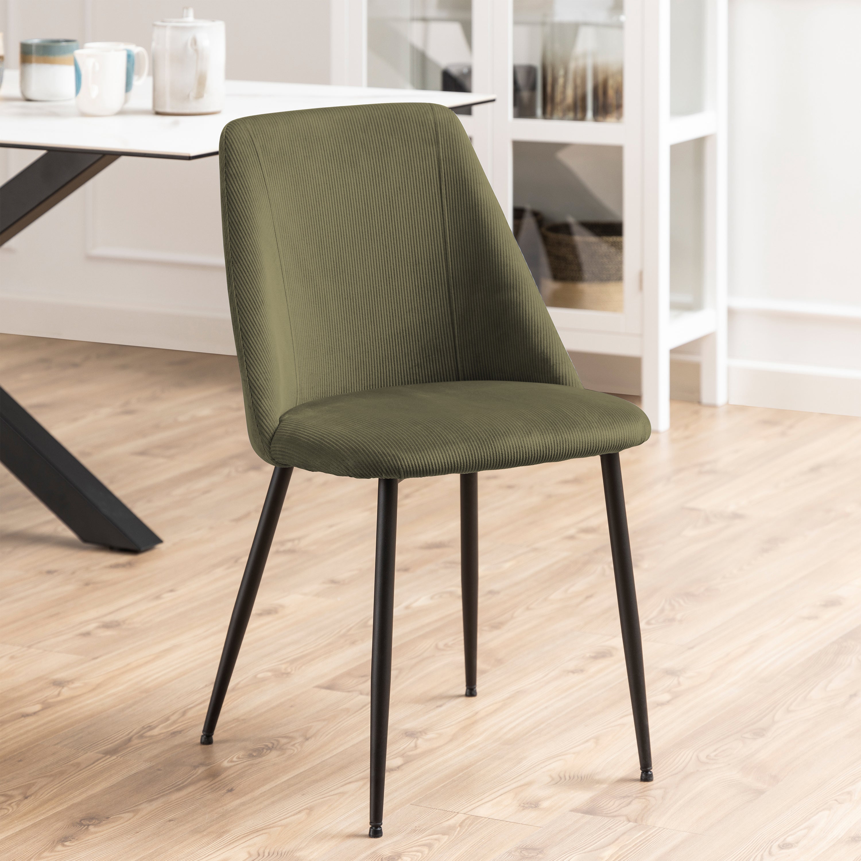 Ines Dining chair in Olive Green Set of 4 – FTG, view 6