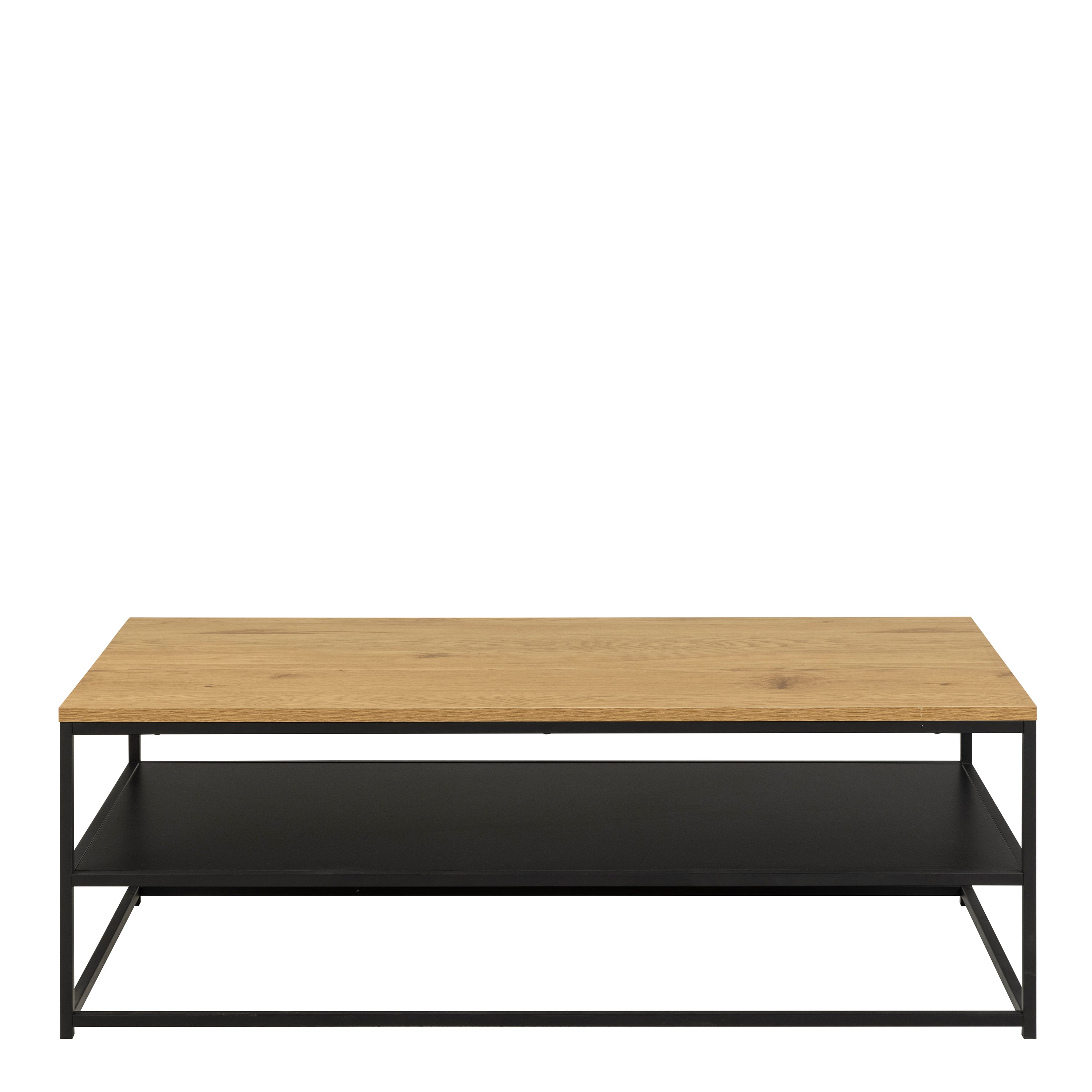Gila Coffee Table with Open Shelf in Oak & Black – FTG, view 2