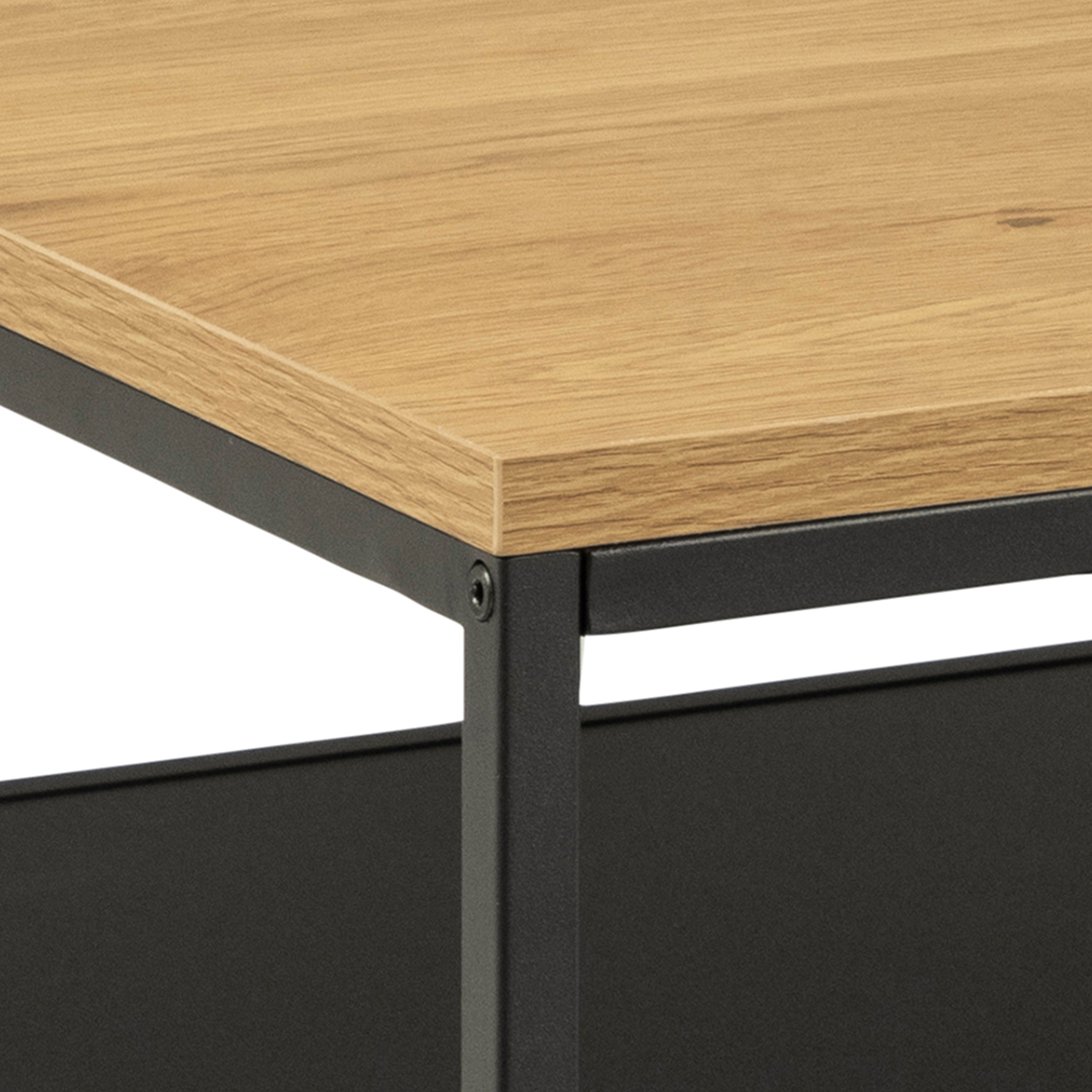 Gila Coffee Table with Open Shelf in Oak & Black – FTG, view 5