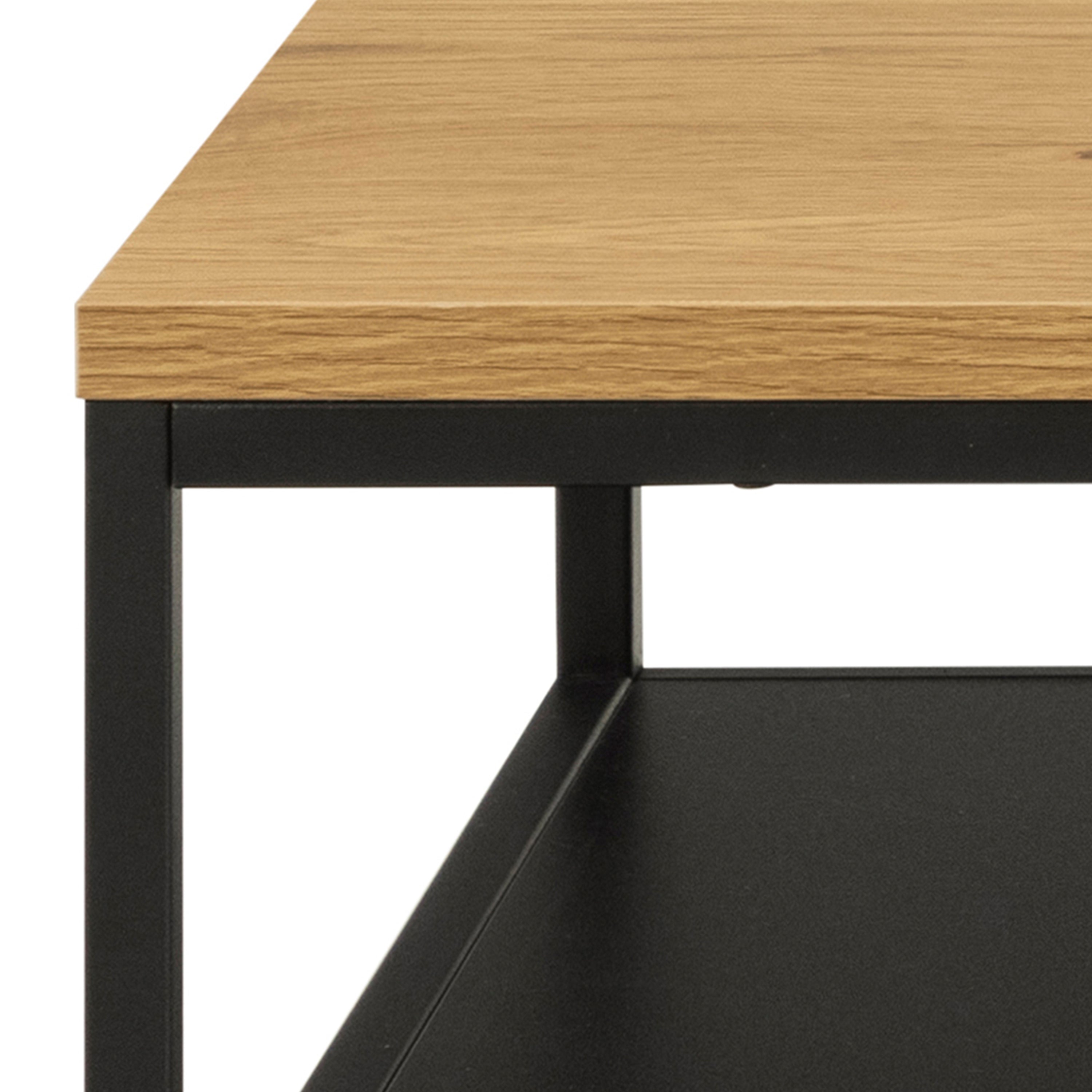 Gila Coffee Table with Open Shelf in Oak & Black – FTG, view 6
