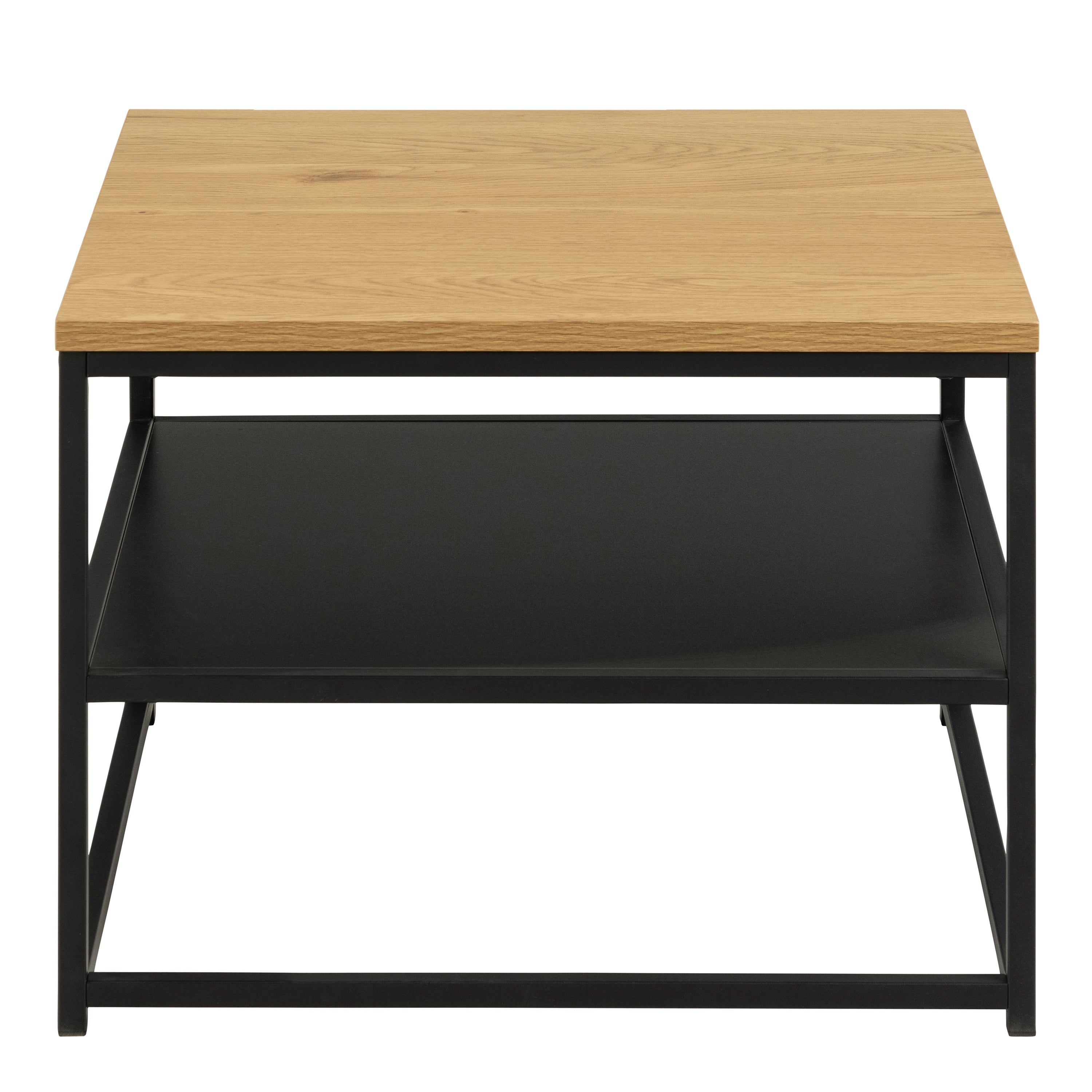 Gila Square Coffee Table with Open Shelf in Oak & Black – FTG, view 2