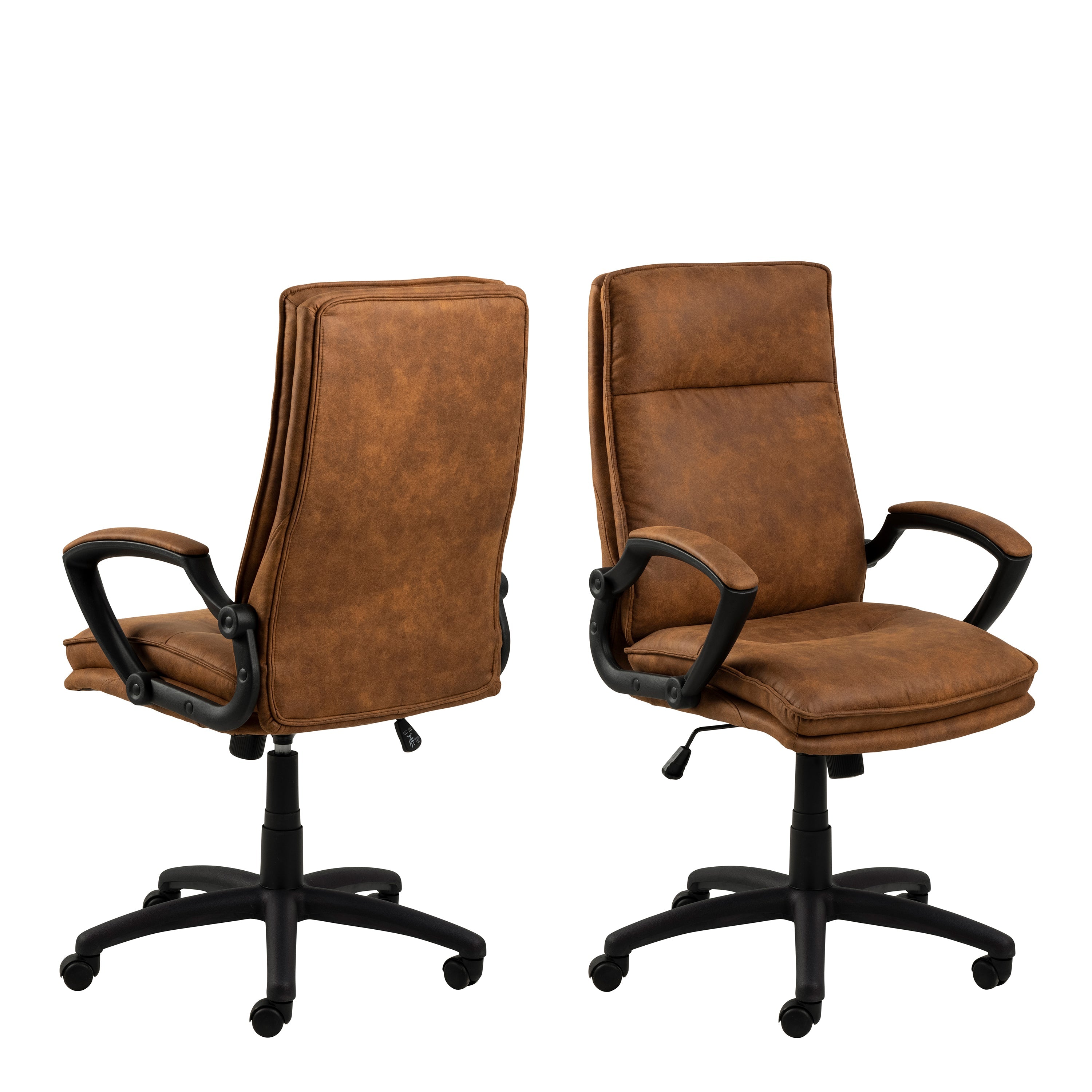 Brad Swivel Office/Desk Chair with Armrest in Brown – FTG
