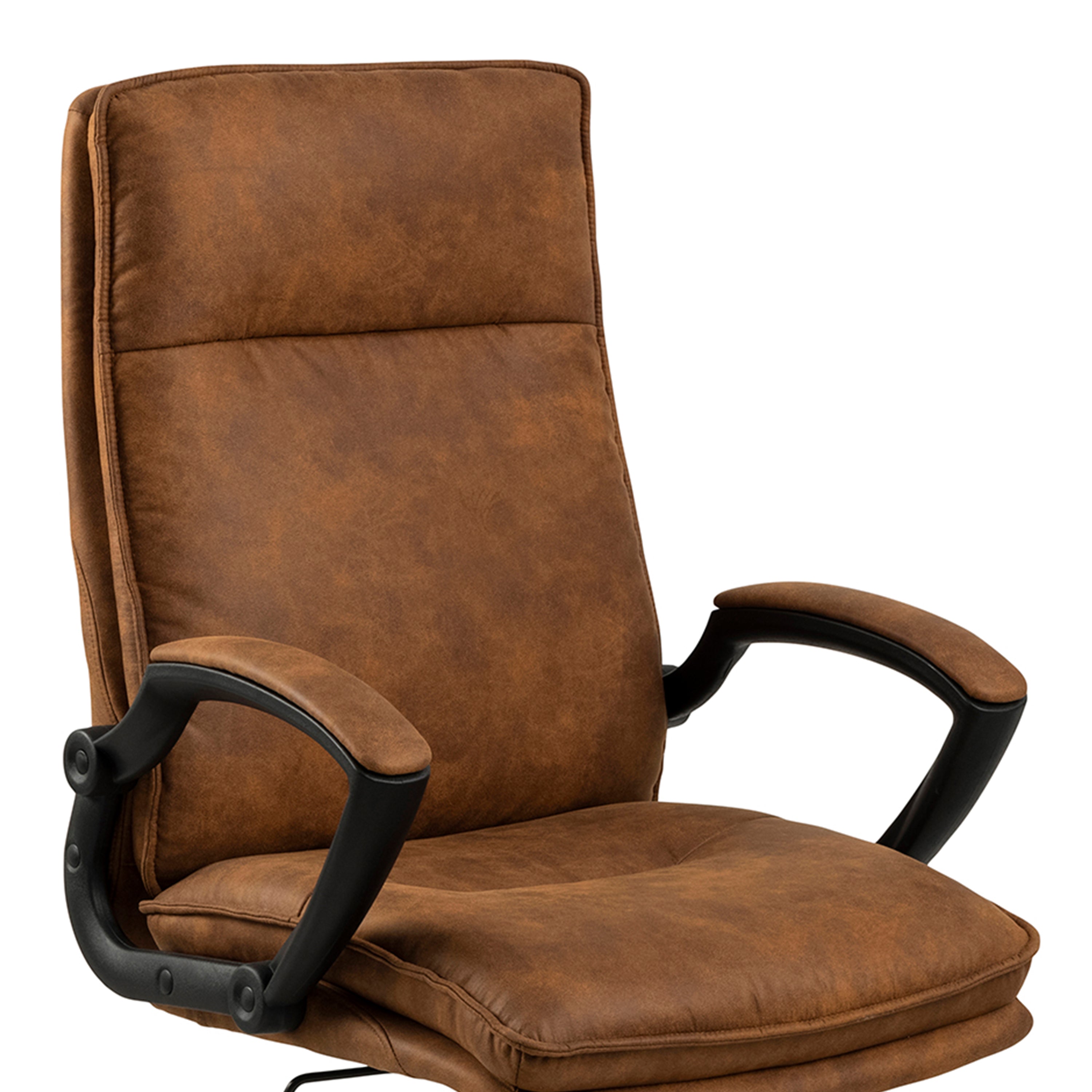 Brad Swivel Office/Desk Chair with Armrest in Brown – FTG, view 5
