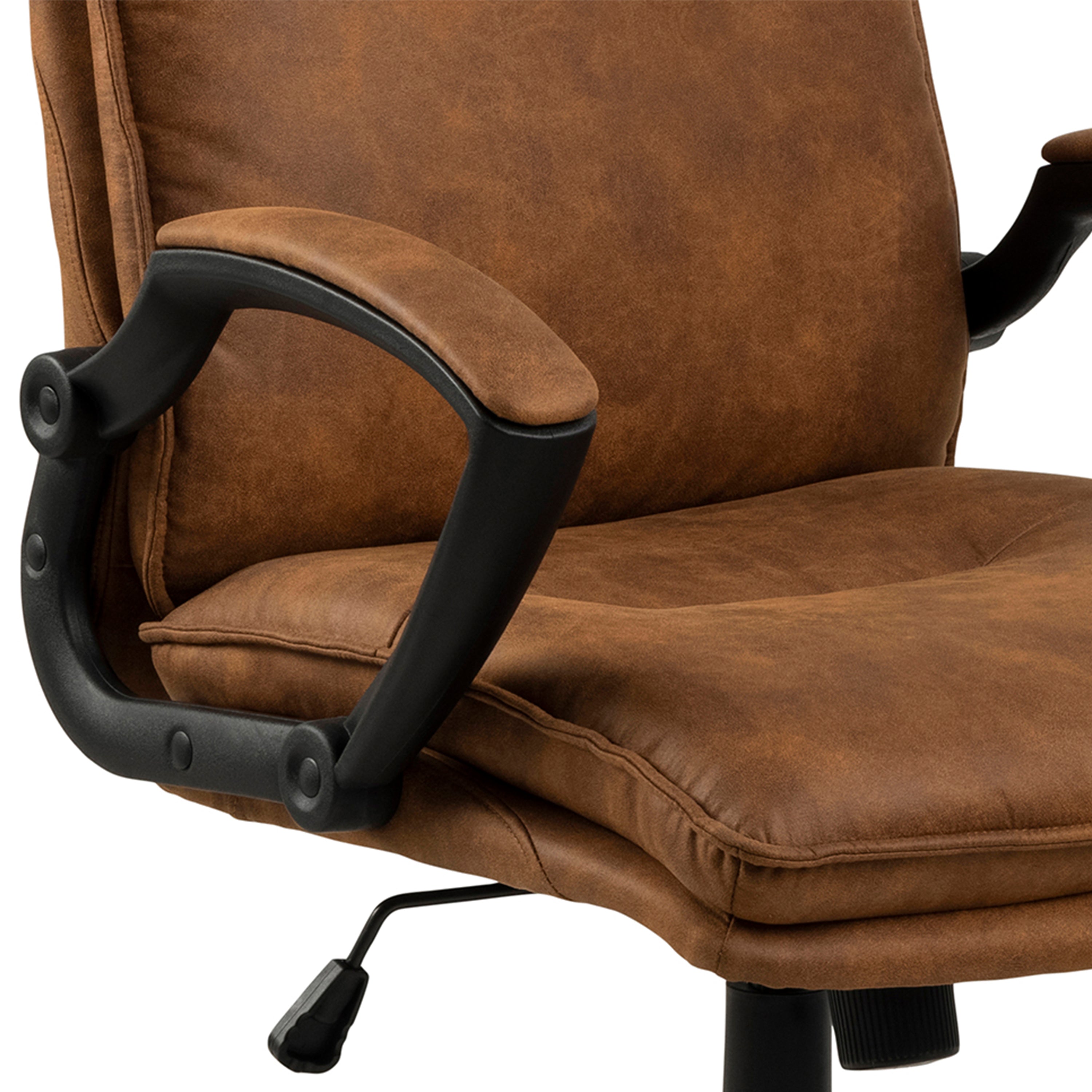 Brad Swivel Office/Desk Chair with Armrest in Brown – FTG, view 7