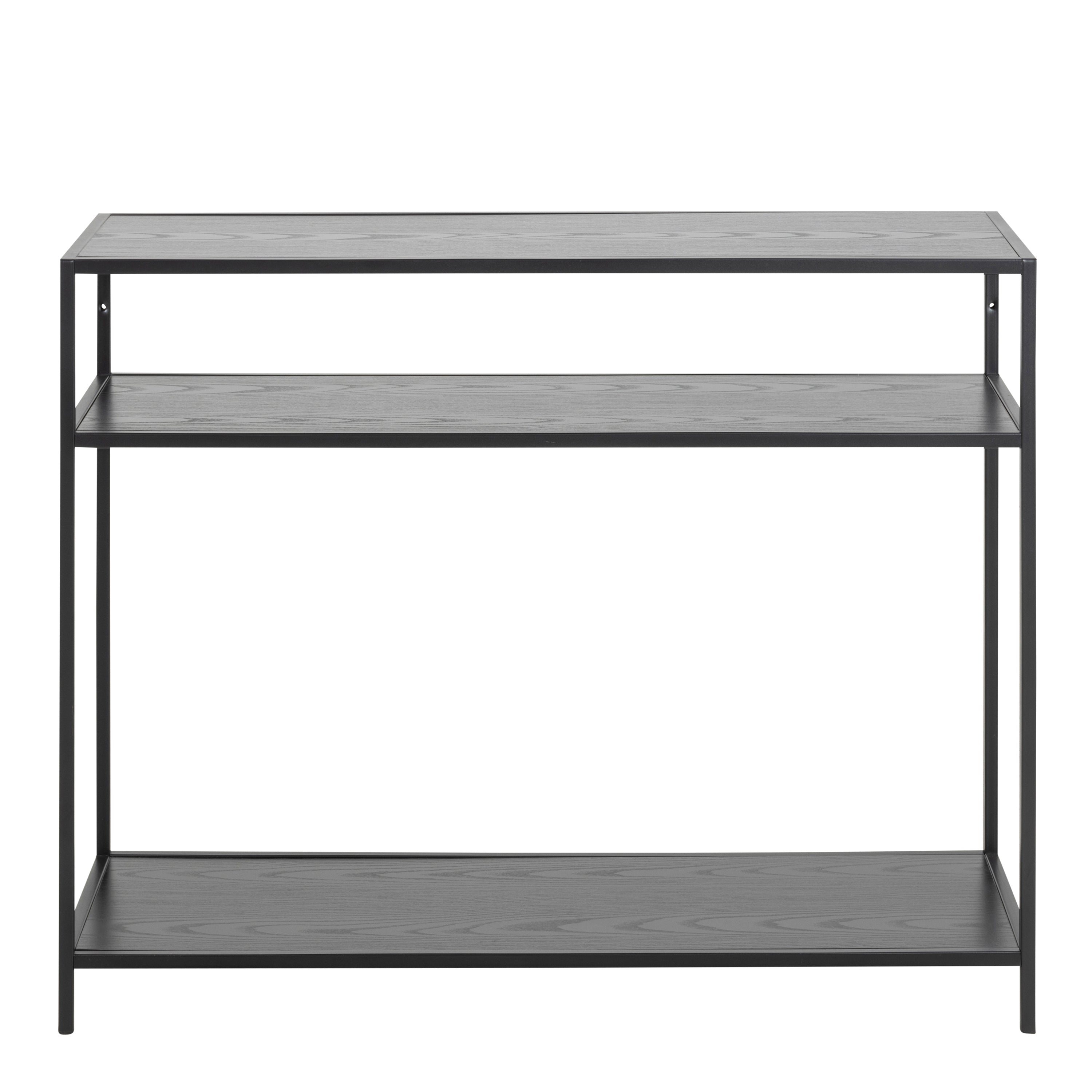 Seaford Console Table with 2 Shelves in Black – FTG, view 2