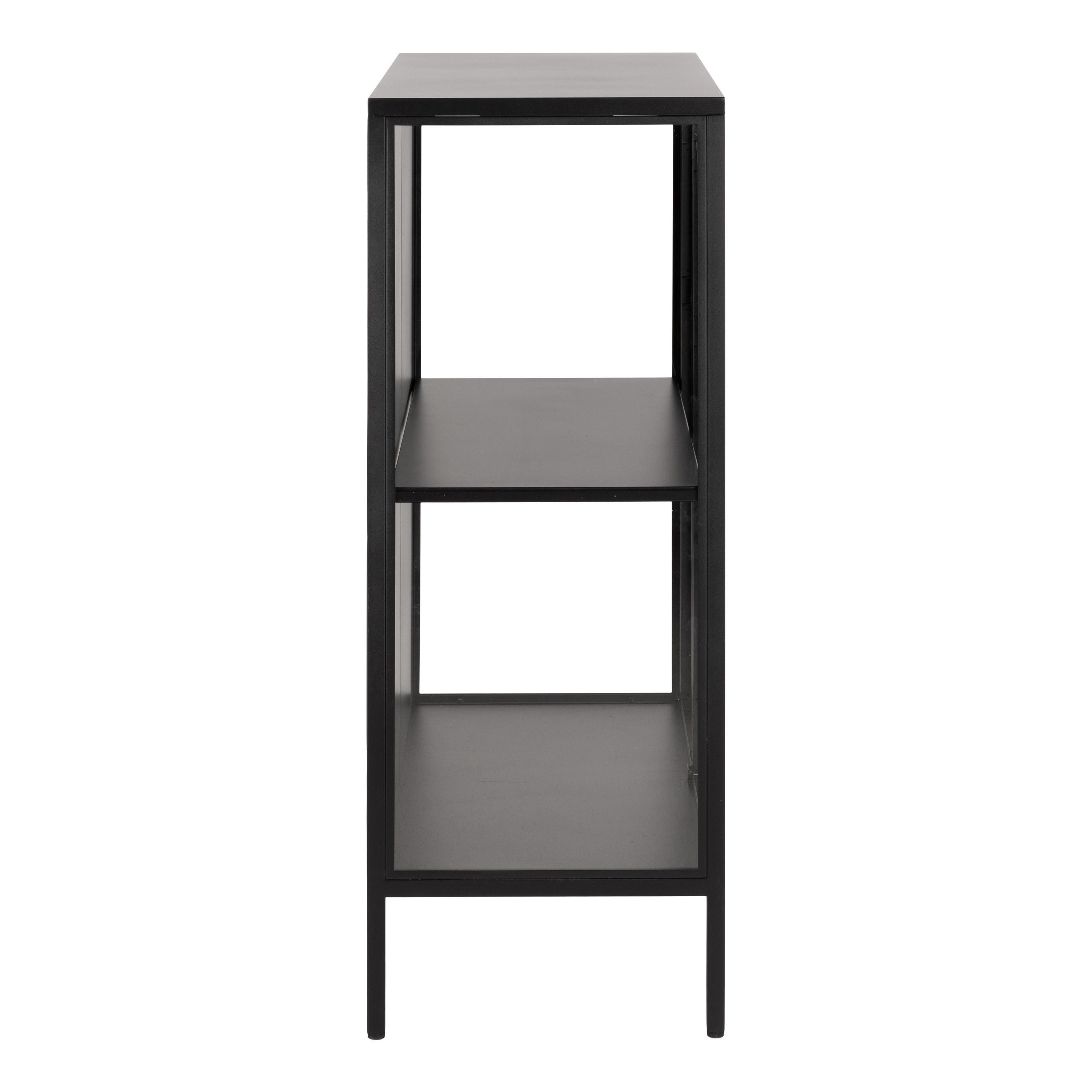 Newcastle Low 2 Door Display Cabinet in Matt Black – FTG, view 3