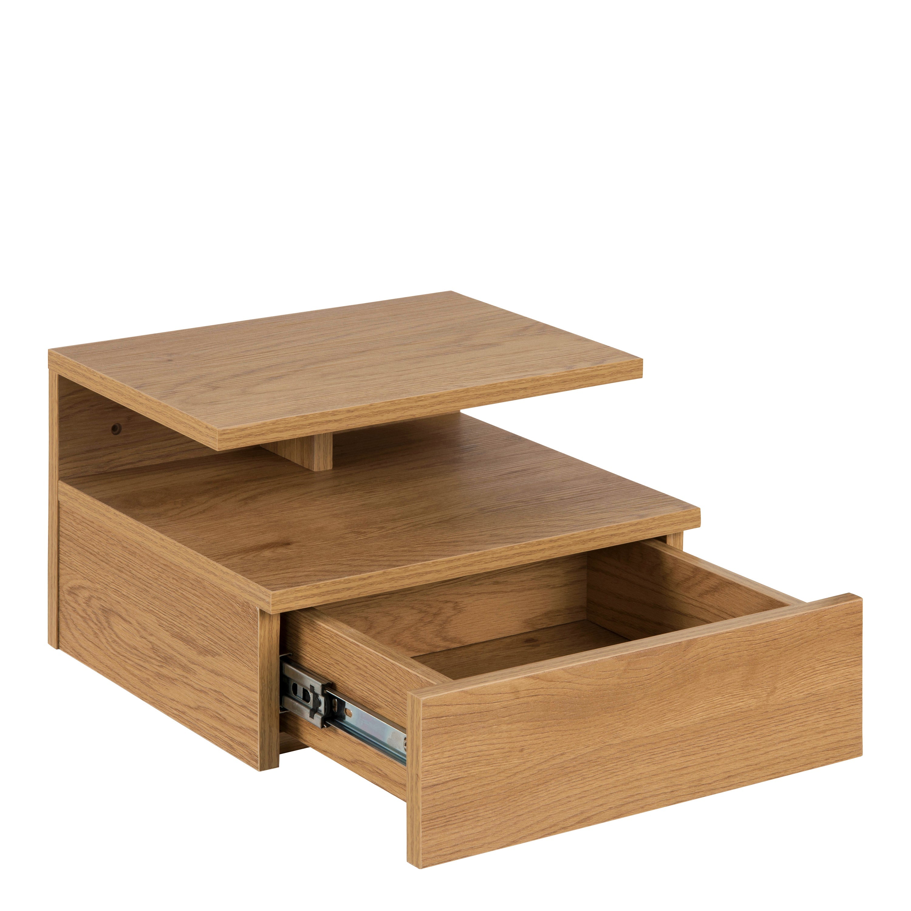 Ashlan Bedside Table with 1 Drawer in Oak – FTG, view 3
