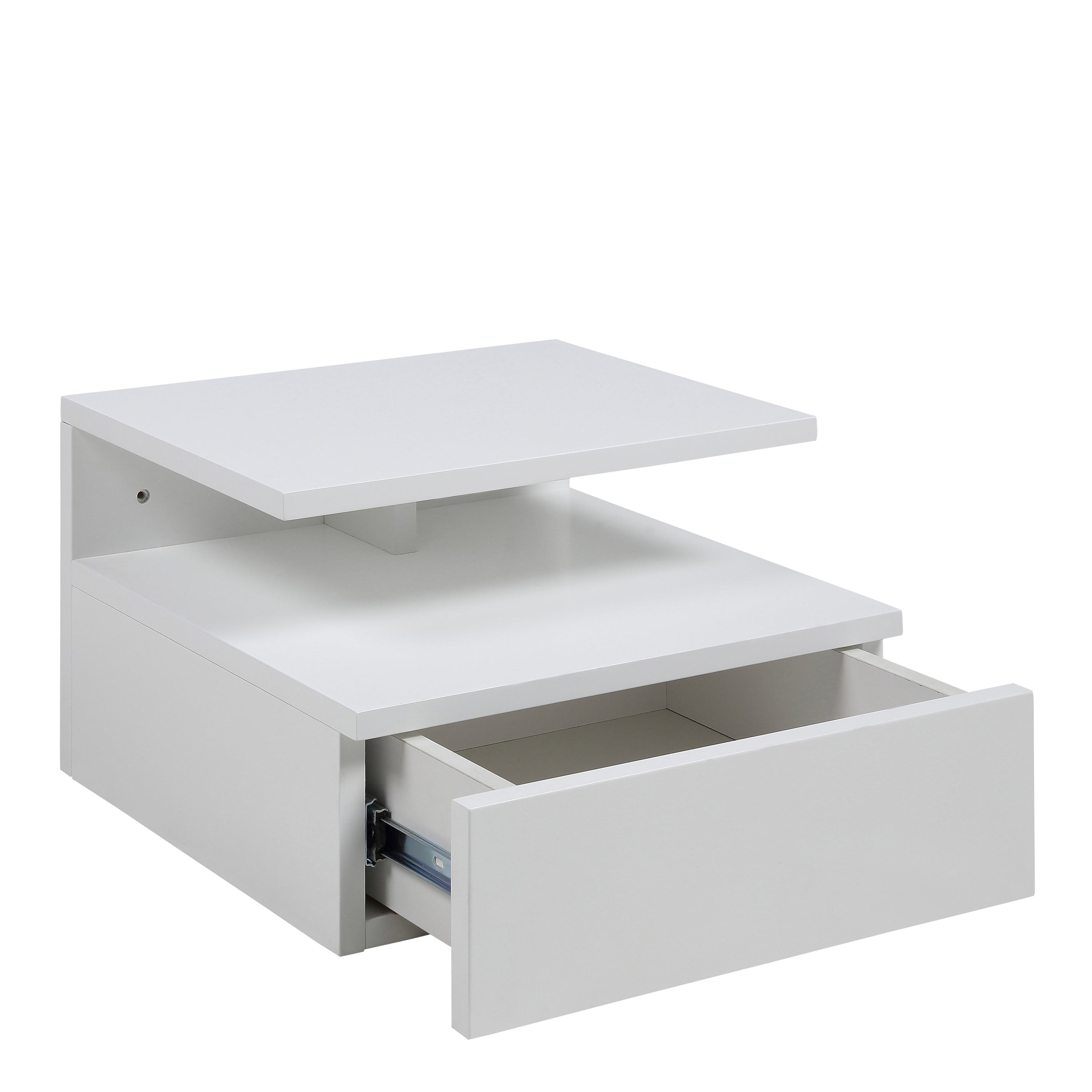 Ashlan Bedside Table with 1 Drawer in White – FTG, view 2
