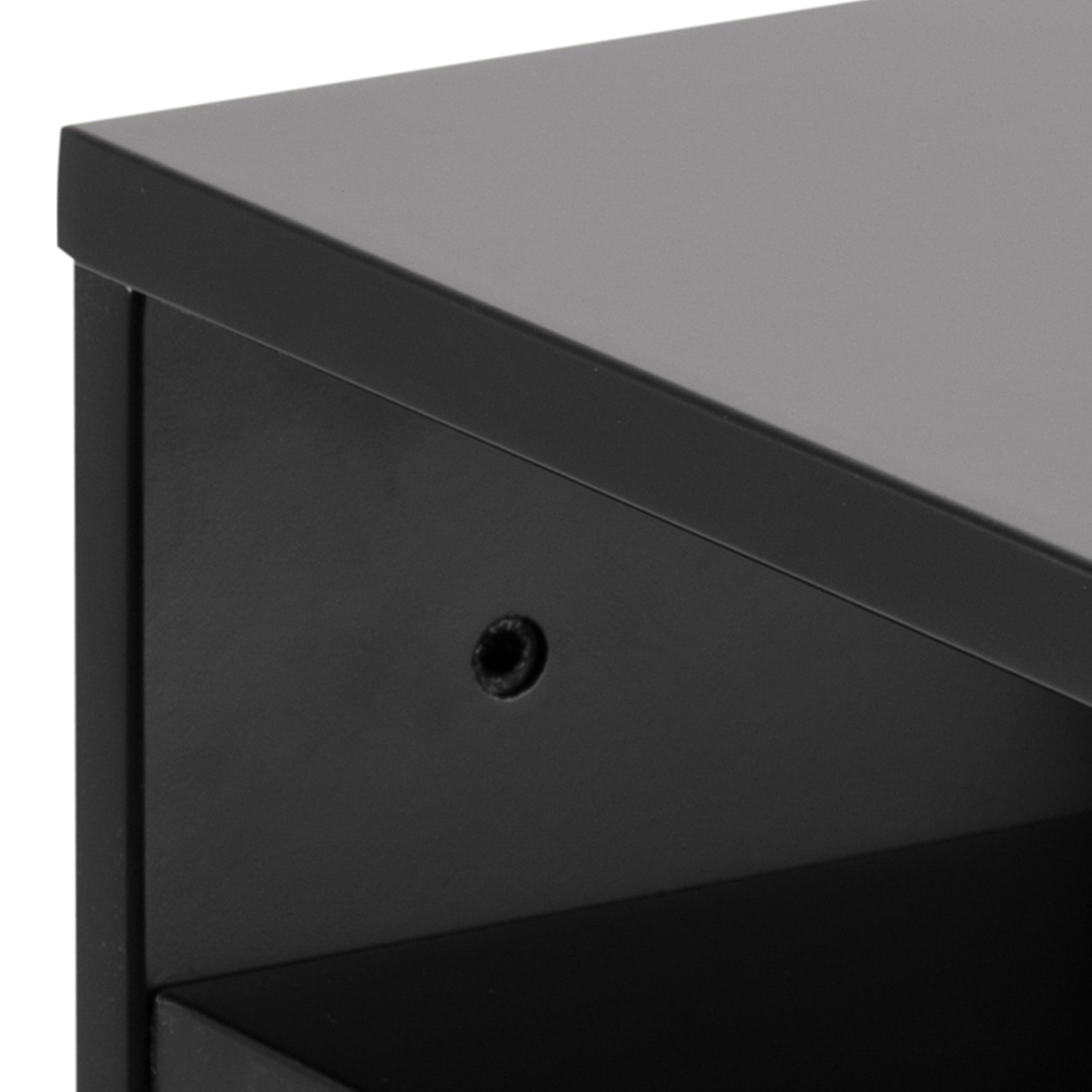 Ashlan Bedside Table with 1 Drawer in Black – FTG, view 7