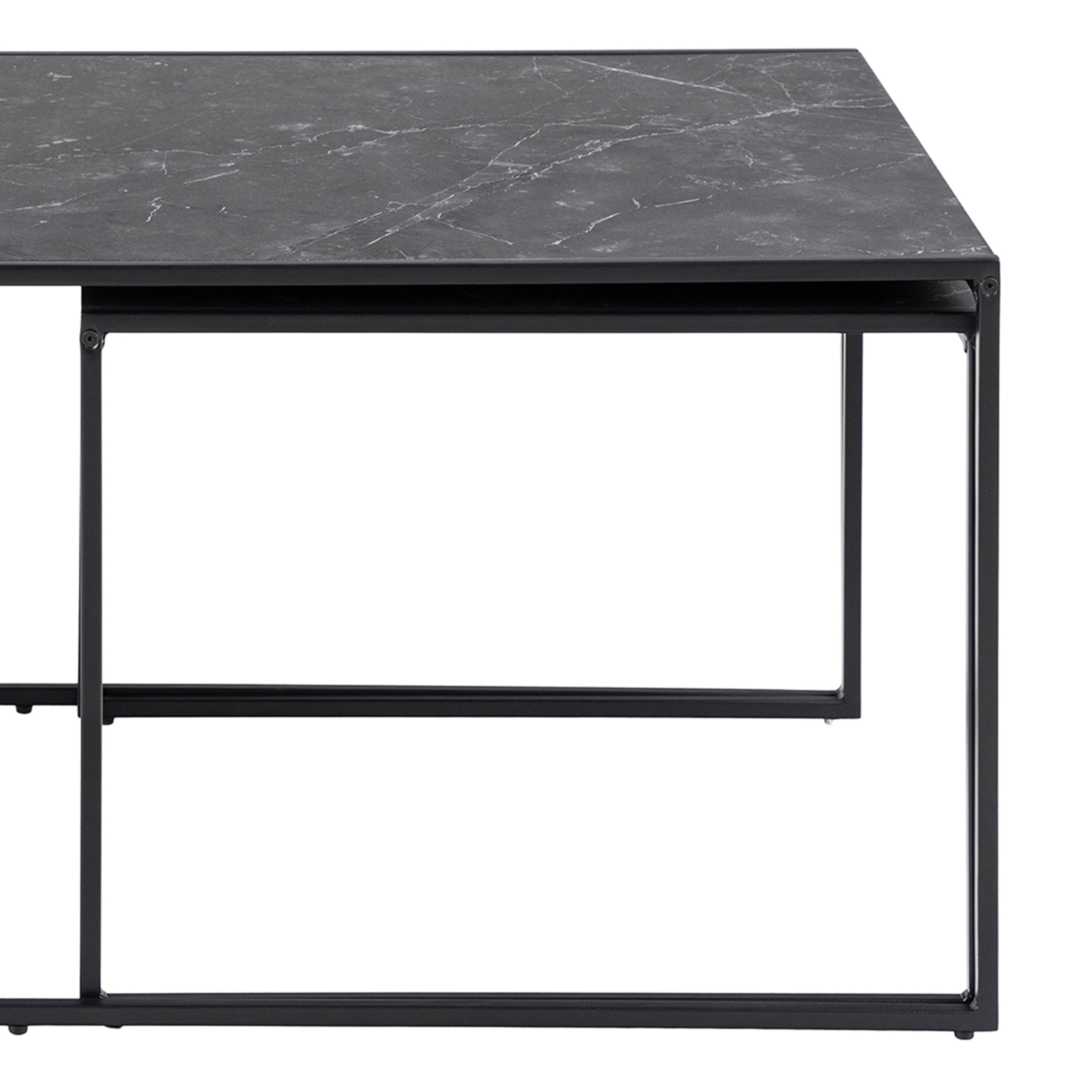 Infinity Square/Coffee Table Setin Matt Black Set of 3 – FTG, view 9