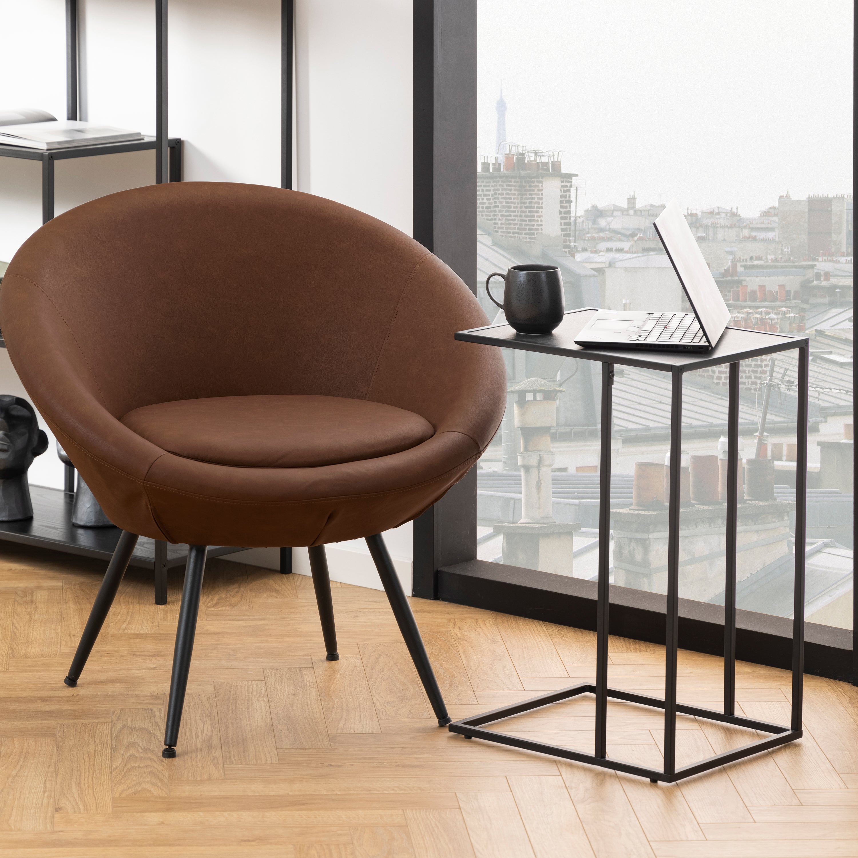 Infinity Side Table in Matt Black – FTG, view 4