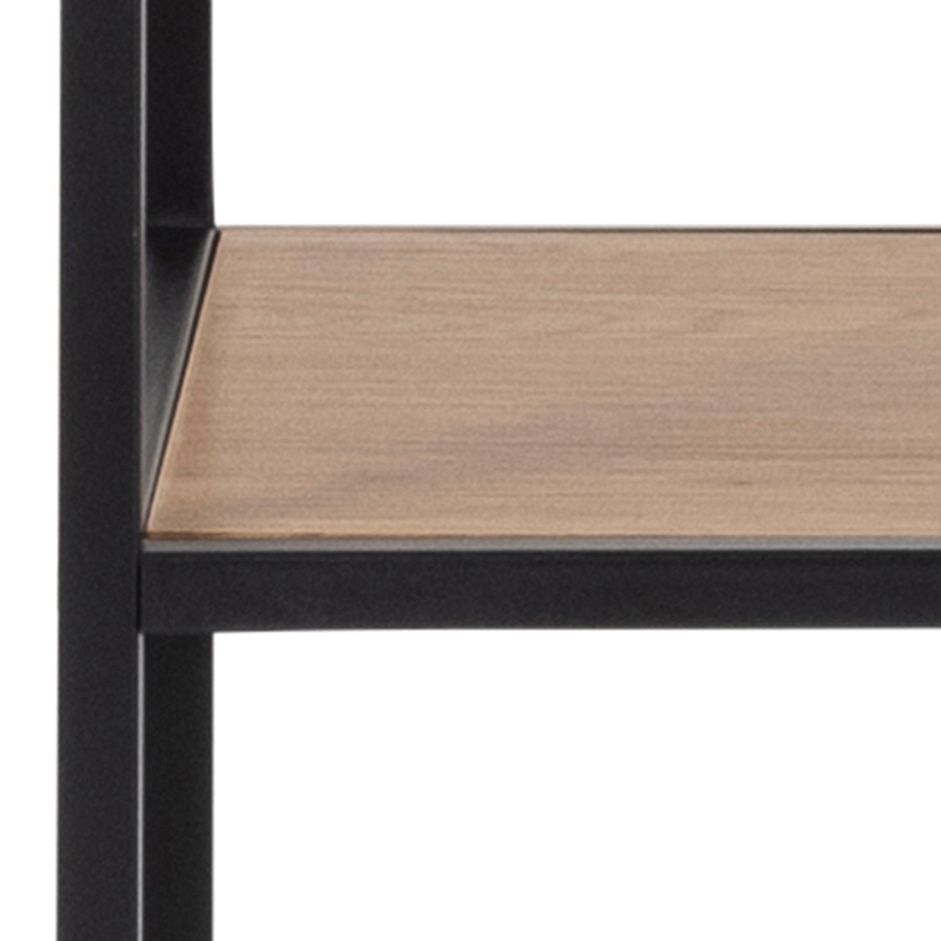 Seaford Bookcase with 5 Shelves in Black and Oak – FTG, view 8