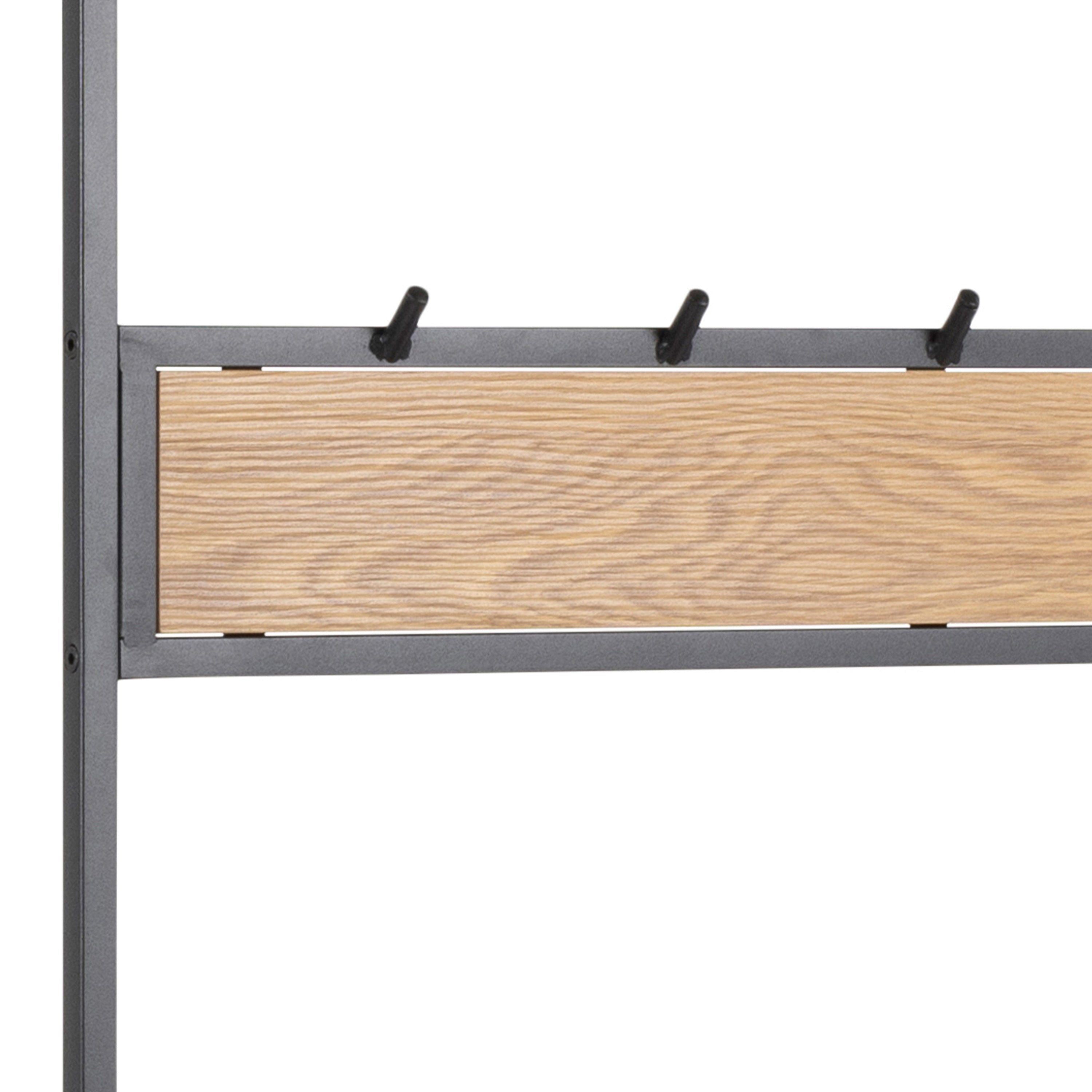 Seaford Clothes Rack with 3 Shelves in Black and Oak – FTG, view 6