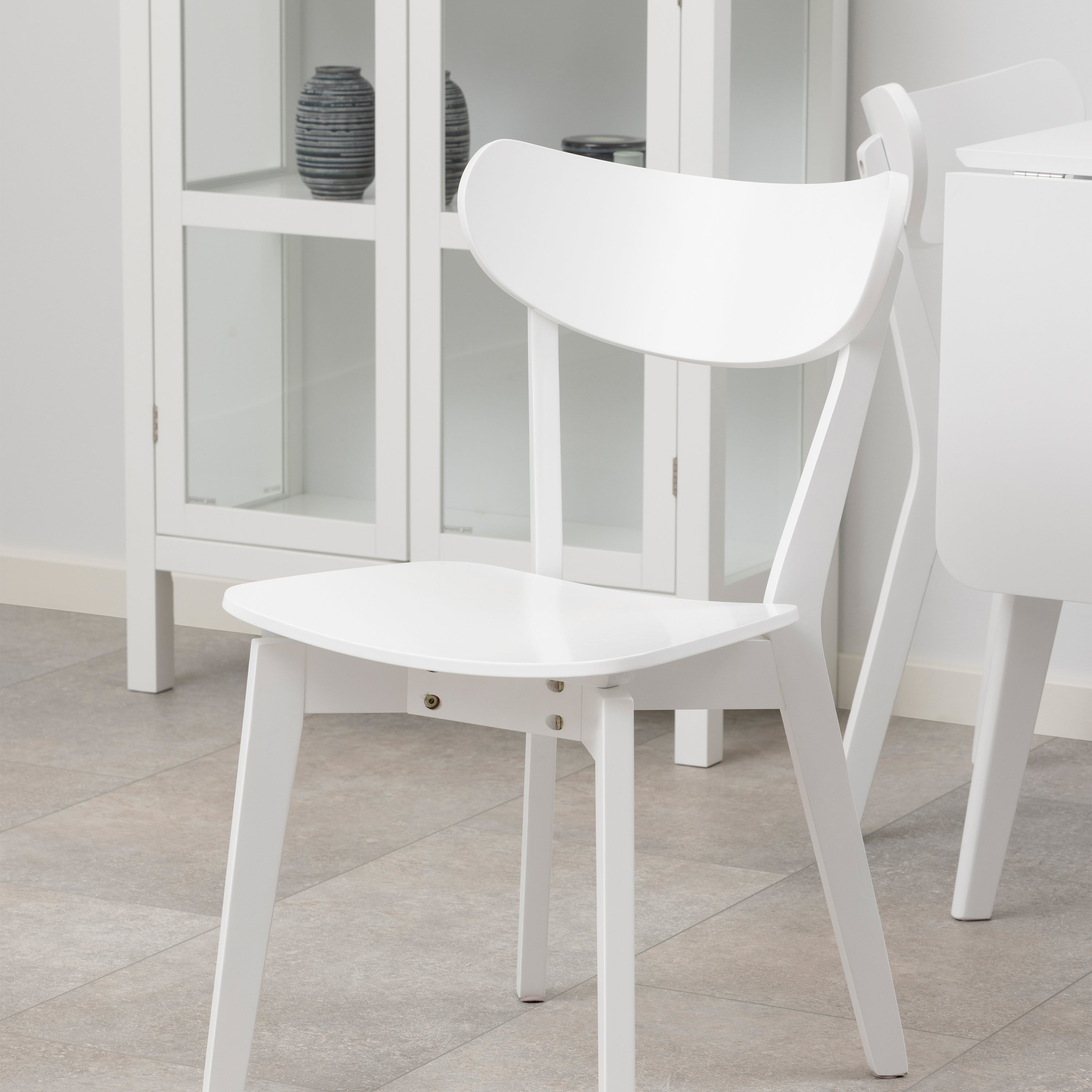 Roxby Square Dining Table in White Included 4 Roxby Dining Chair in White – FTG, view 9